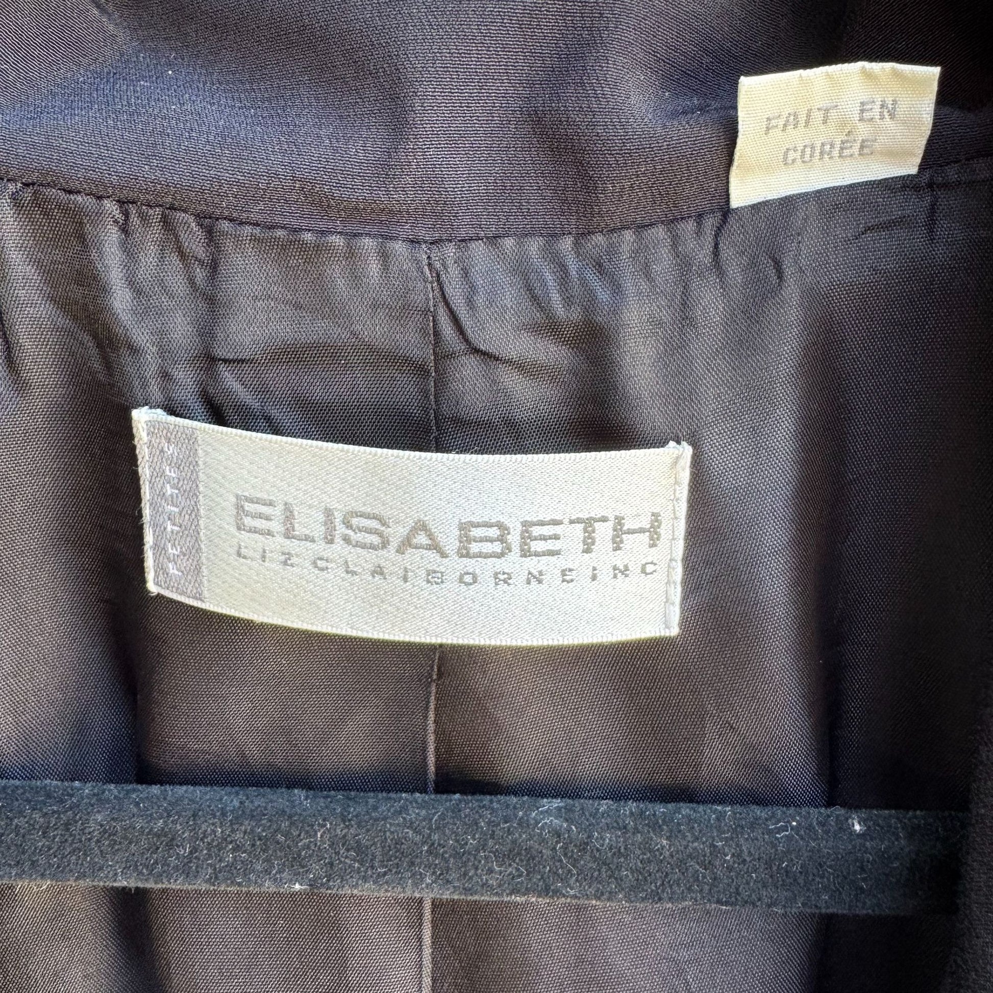 Elisabeth By Liz Claiborne Vintage Womens Black Single Button Blazer Jacket 18