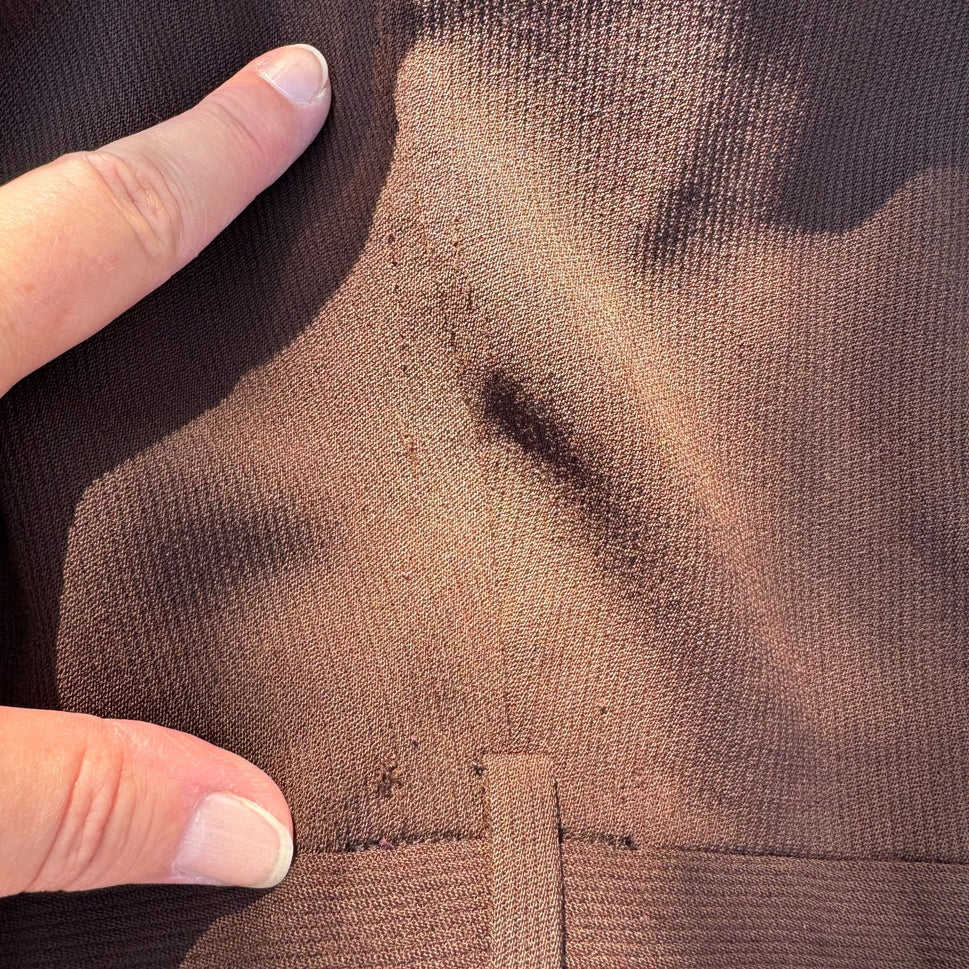 Roger Stuart Clothes Vintage Mens Wool Brown Blazer Cuffed Trousers Suit Set 46L