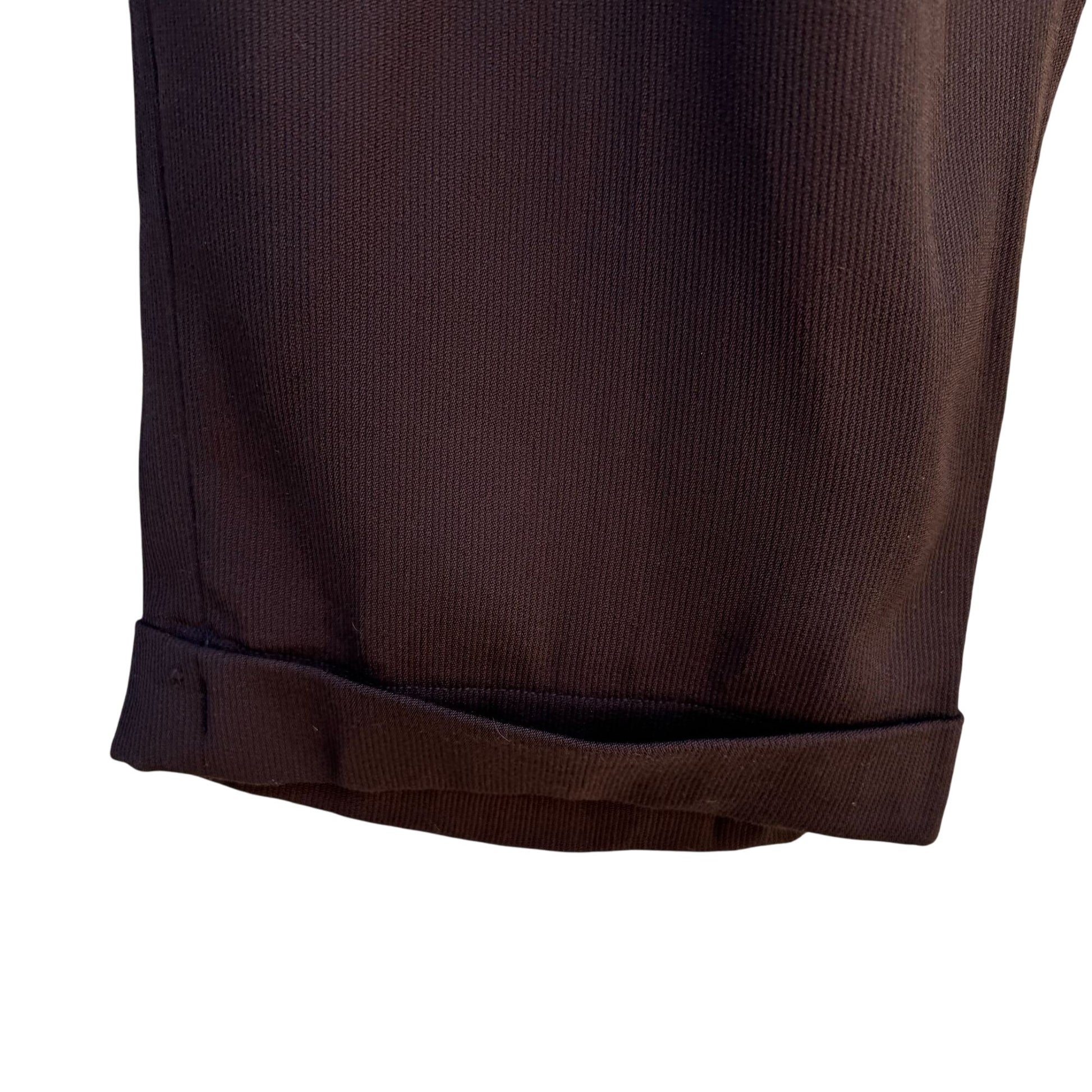 Roger Stuart Clothes Vintage Mens Wool Brown Blazer Cuffed Trousers Suit Set 46L