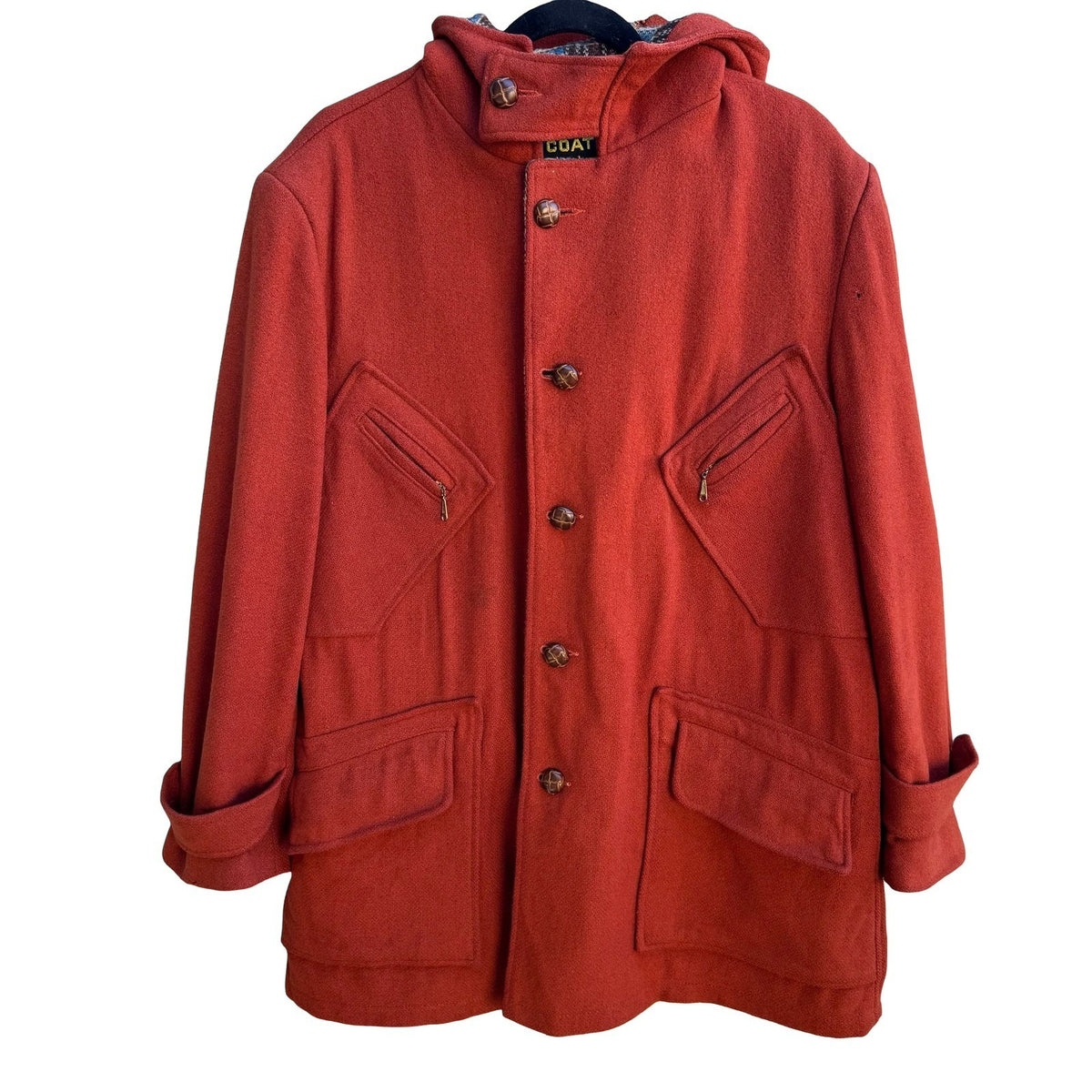Arnie's Army Coat Robert Lewis Vintage 60s 70s Wool Split Hood Workwear Parka XL