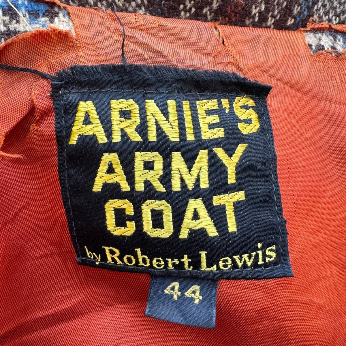 Arnie's Army Coat Robert Lewis Vintage 60s 70s Wool Split Hood Workwear Parka XL