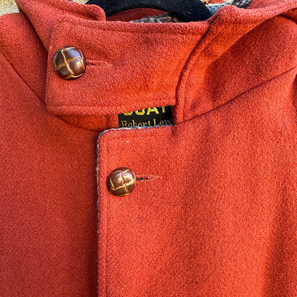 Arnie's Army Coat Robert Lewis Vintage 60s 70s Wool Split Hood Workwear Parka XL