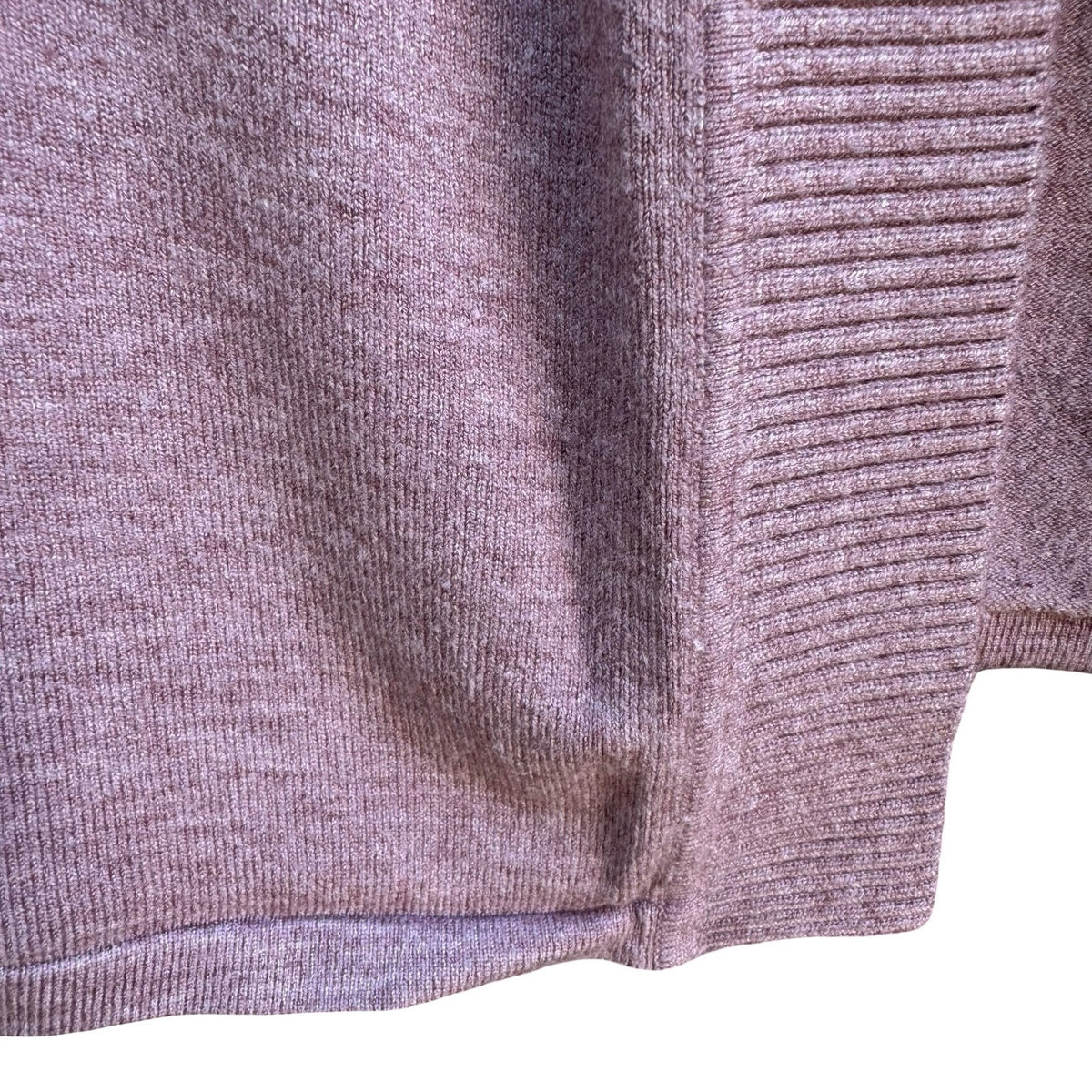 Coquette Minimalist Coastal Wool Blend Open Front Ribbed Shawl Cardigan Pink M