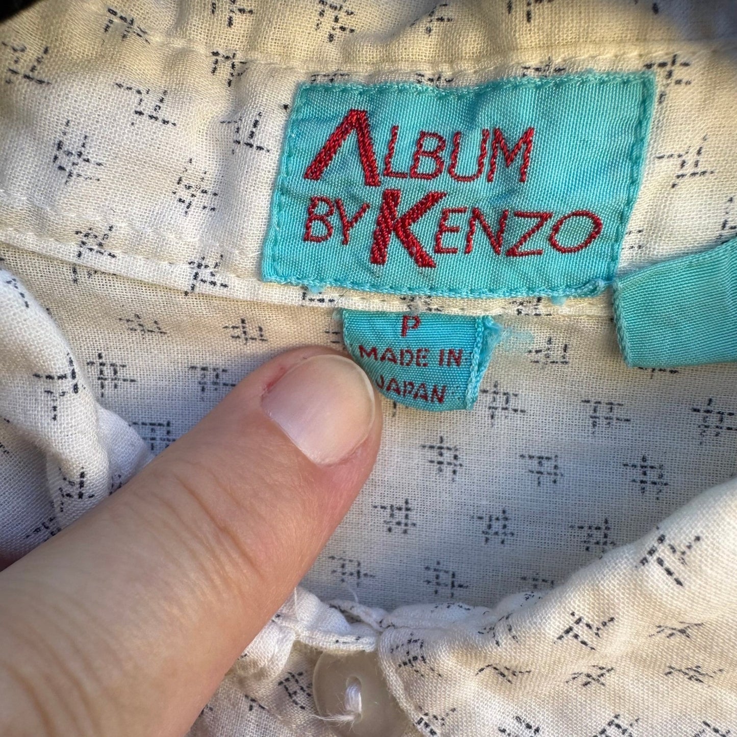Album by Kenzo Vintage 90s Japanese Minimalist Geometric Cotton Gauze Shirt