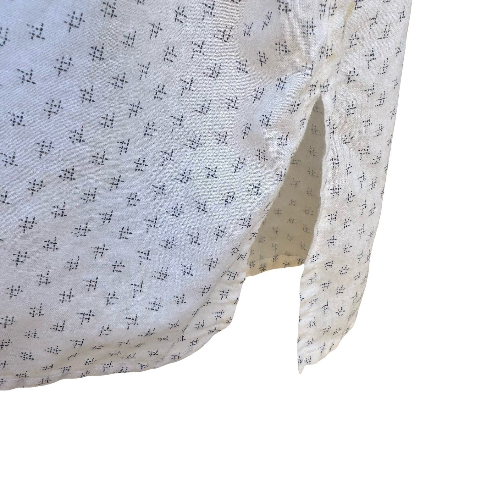 Album by Kenzo Vintage 90s Japanese Minimalist Geometric Cotton Gauze Shirt