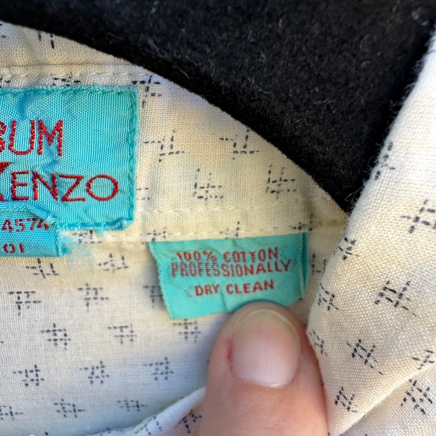 Album by Kenzo Vintage 90s Japanese Minimalist Geometric Cotton Gauze Shirt