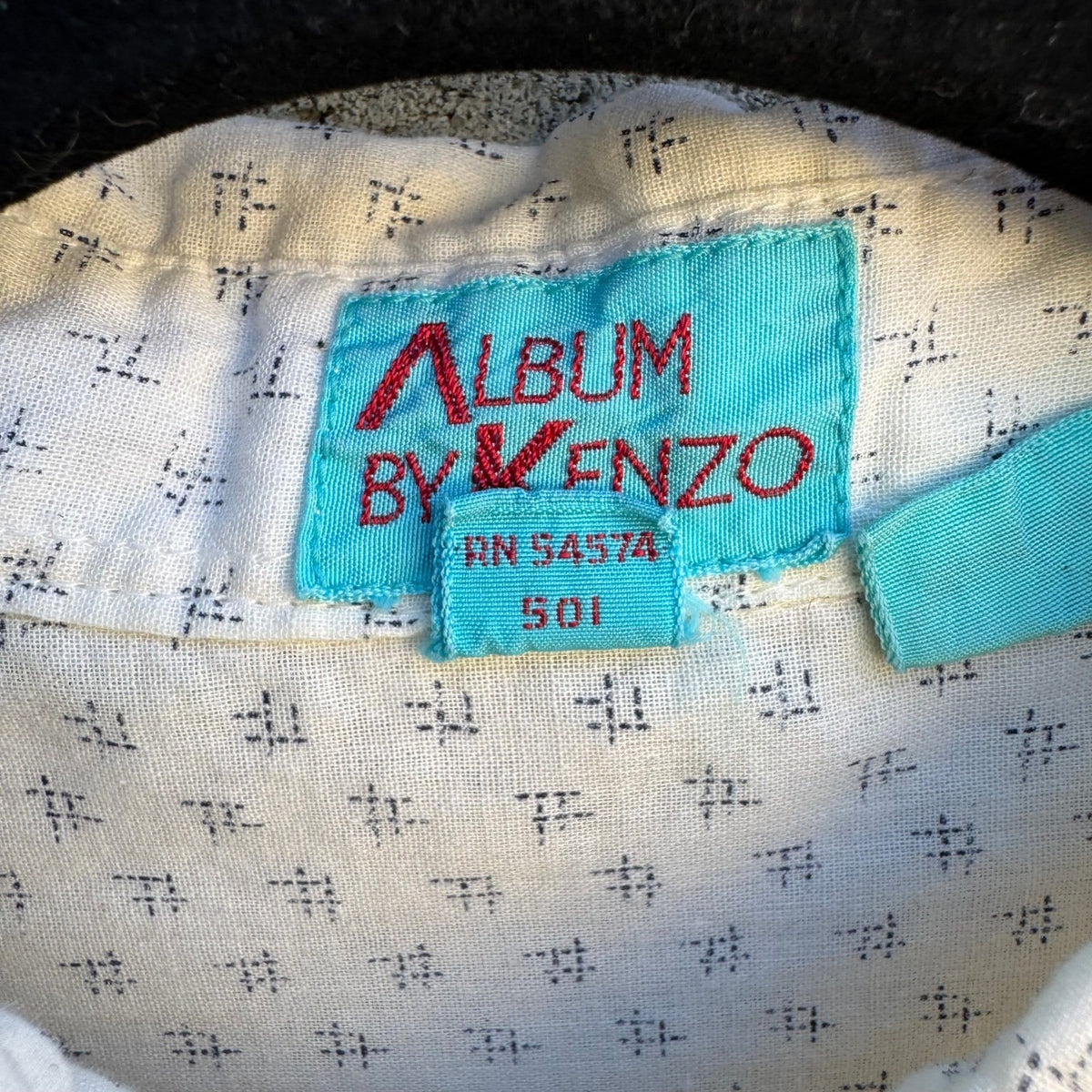 Album by Kenzo Vintage 90s Japanese Minimalist Geometric Cotton Gauze Shirt
