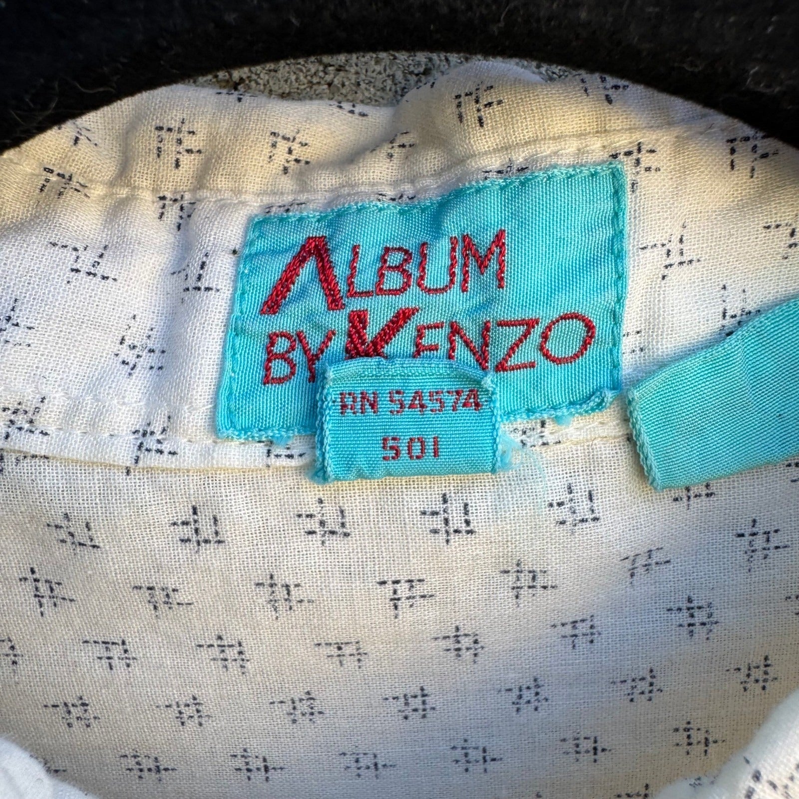 Album by Kenzo Vintage 90s Japanese Minimalist Geometric Cotton Gauze Shirt