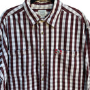 Switch Brittania Vintage Mens Red White Plaid Long Sleeve Button-Up Heavy Cotton Shirt 2 image