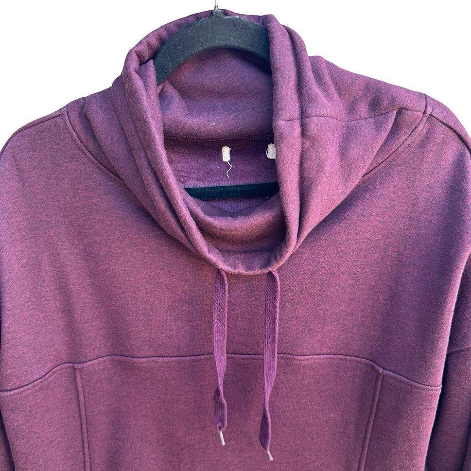 UGG Athleisure Loungewear Layering Cowl Neck Fleece Pullover Sweatshirt Purple L