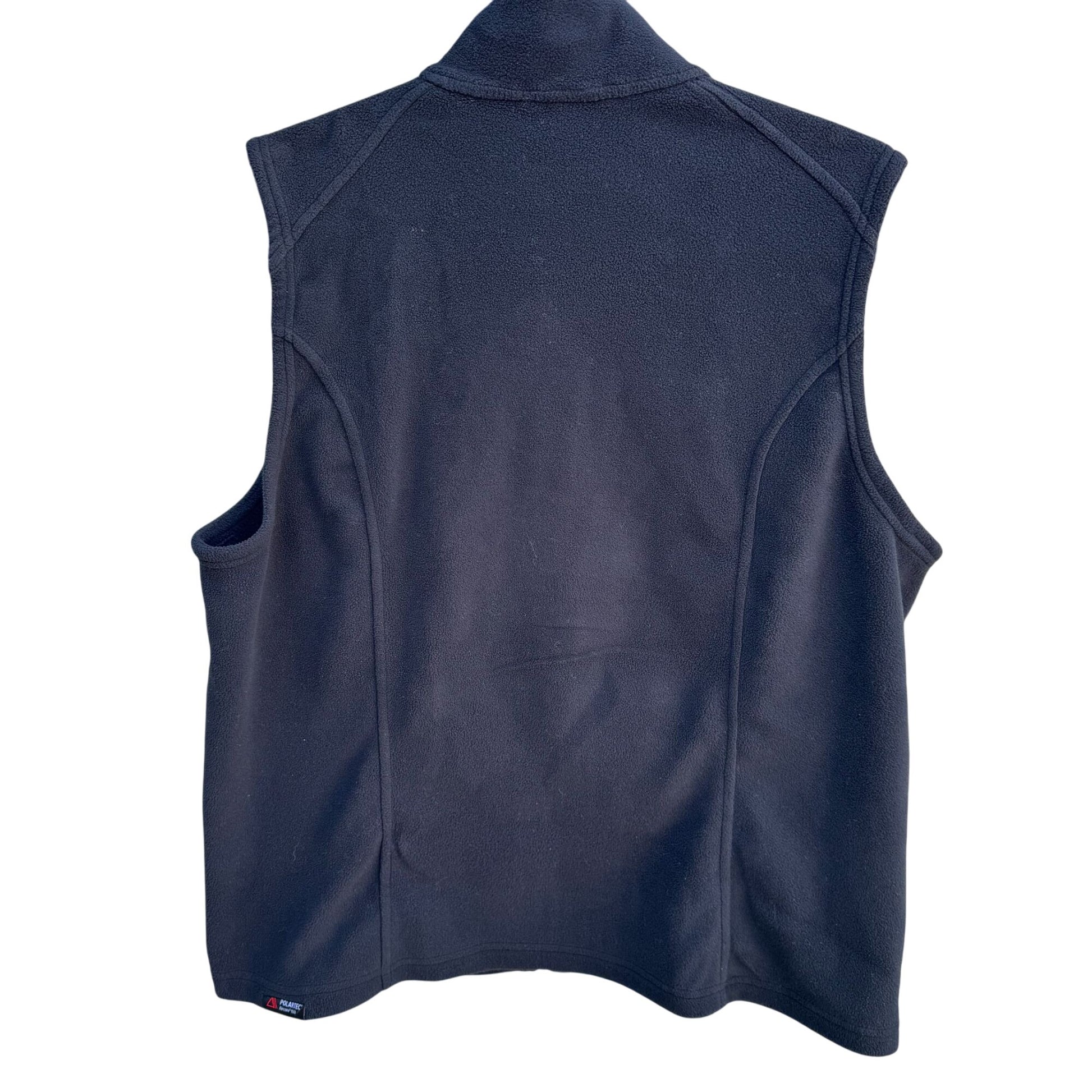 Lands End Mens Black Polartec Aircore 100 Fleece Outdoor Rugged Cozy Vest L