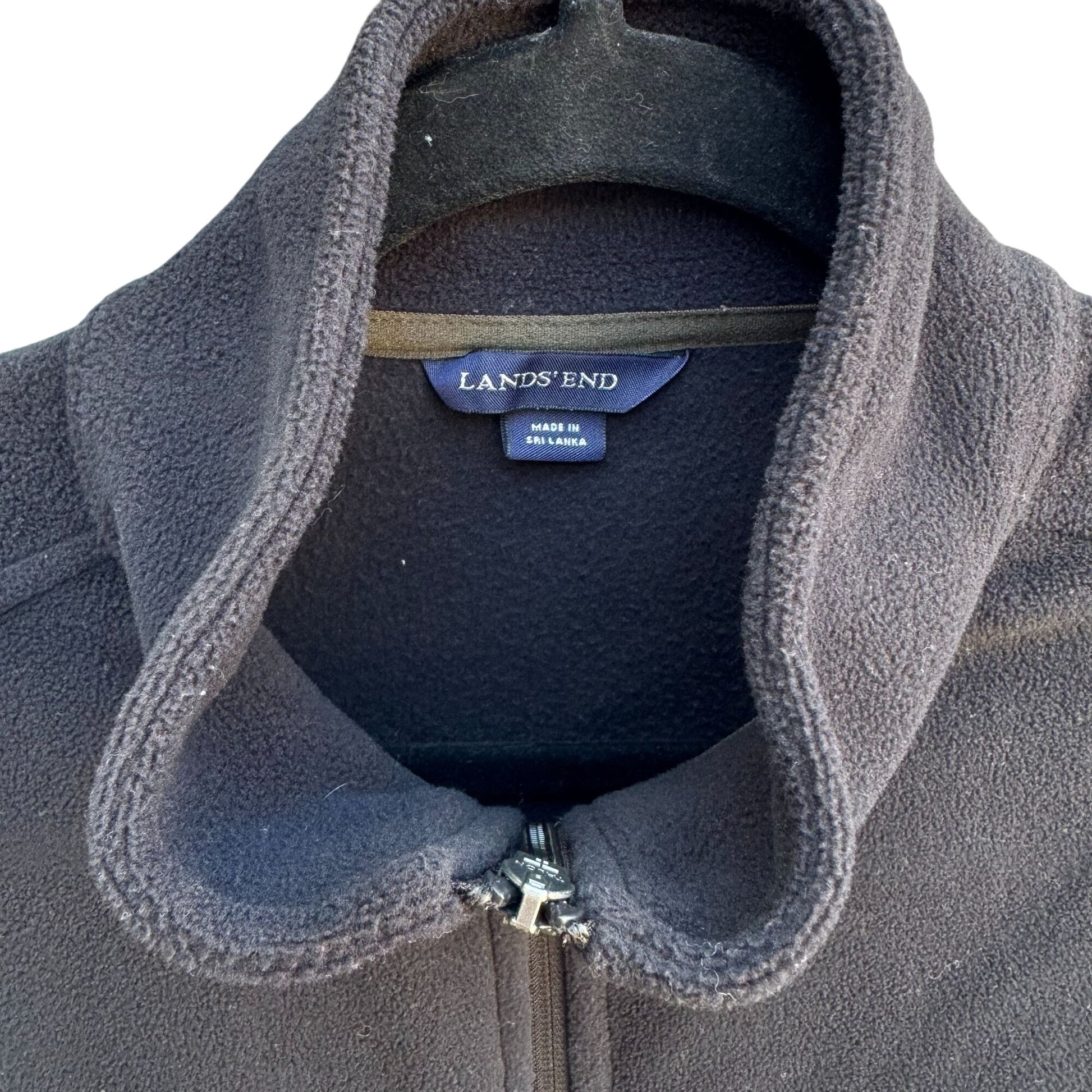 Lands End Mens Black Polartec Aircore 100 Fleece Outdoor Rugged Cozy Vest L