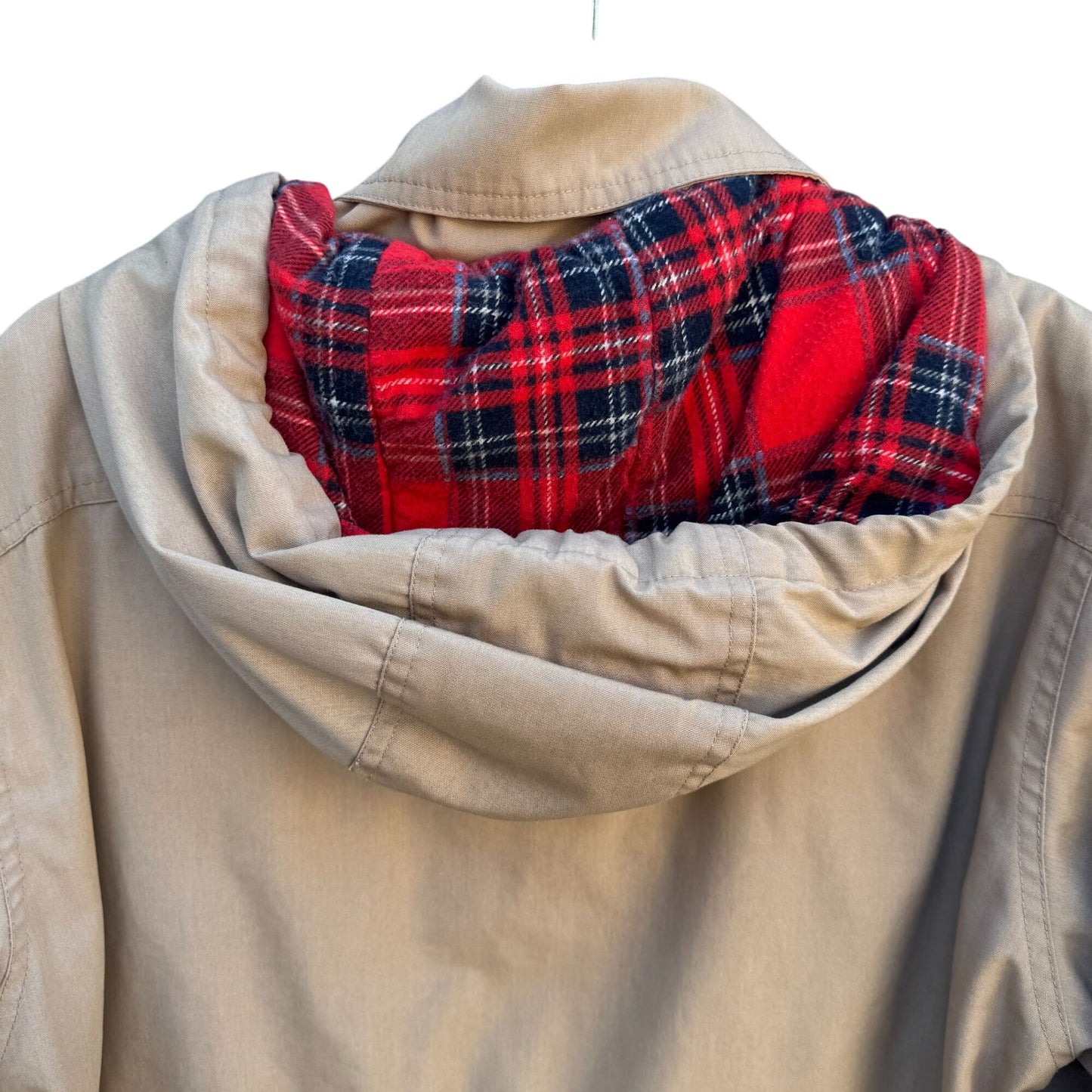 Saril Vintage Removable Hood Red Plaid Lining Thinsulate Insulation Jacket Coat