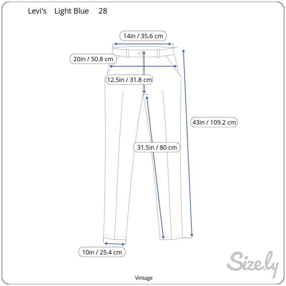 Levi Strauss Vintage 70s Womens Blue High Rise Straight Leg Pants Trousers 14