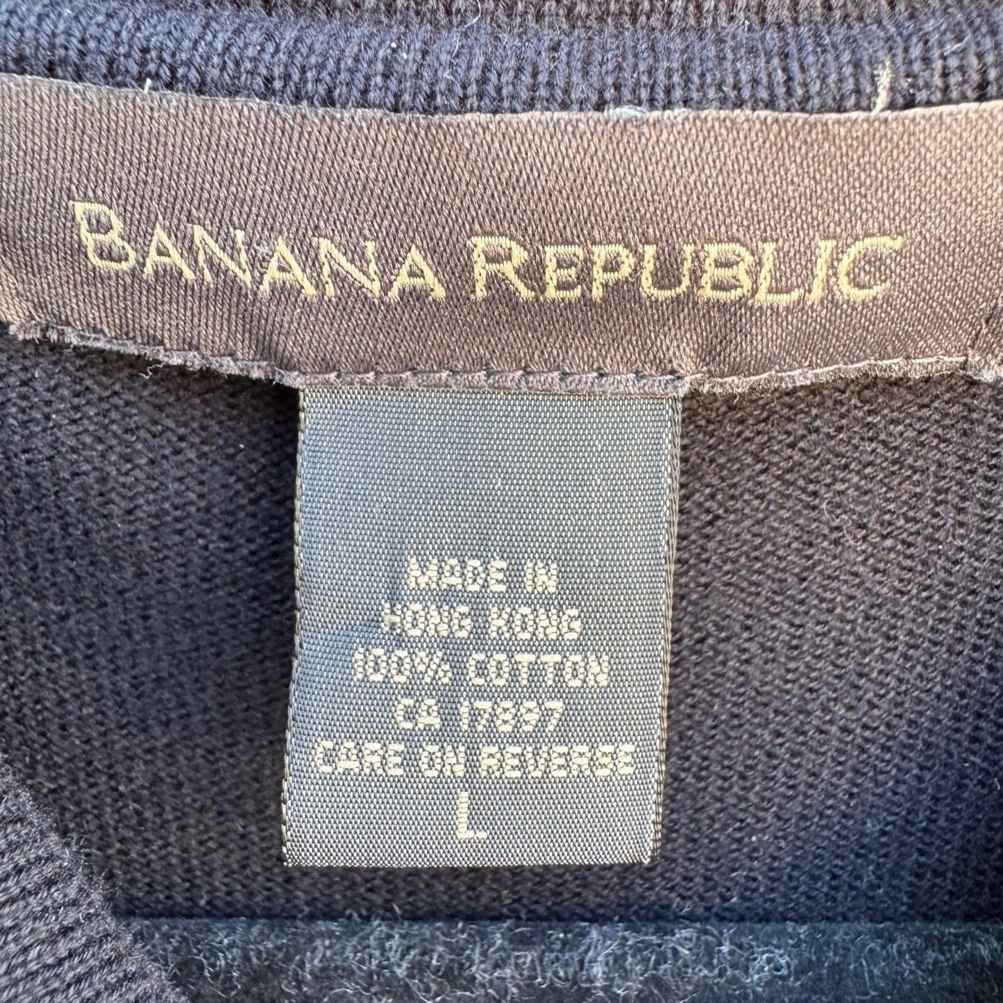 Banana Republic Minimalist Preppy 100% Cotton Cable Knit Polo Collar Cardigan L