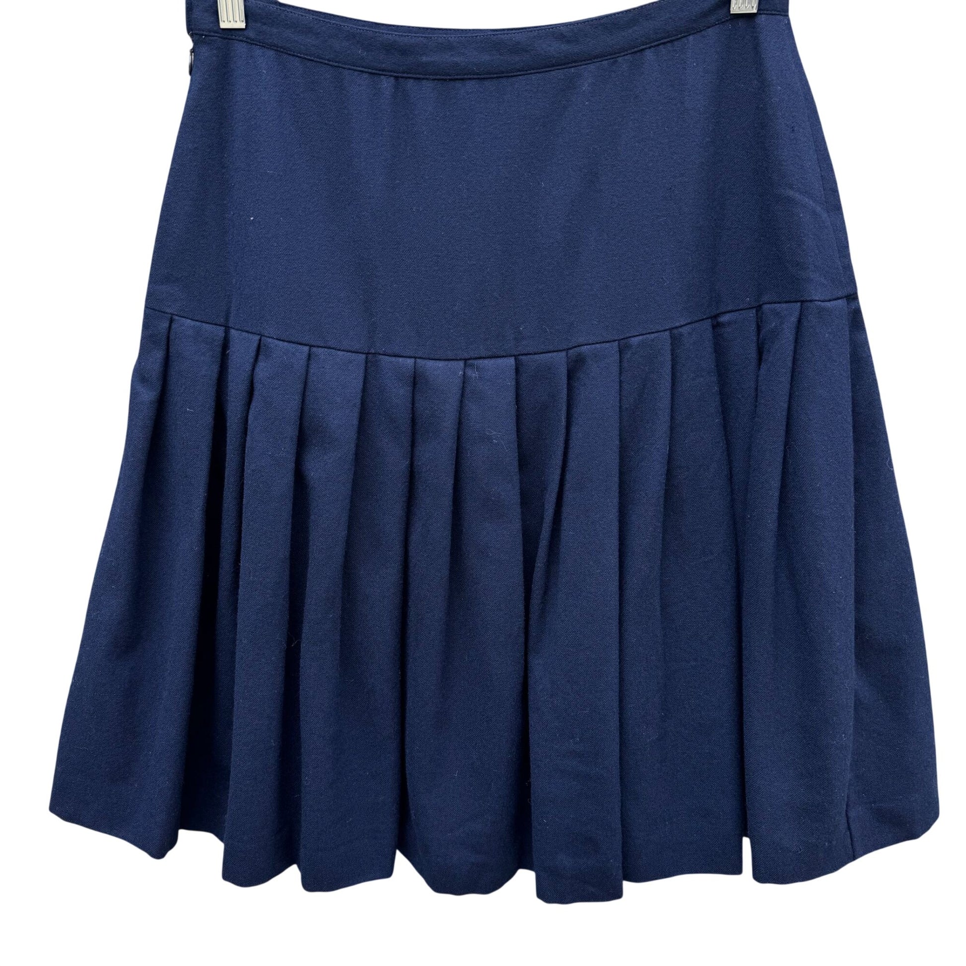 Jones New York Vintage Womens Navy Pleated Wool Cheerleader Mini Skirt Size 12
