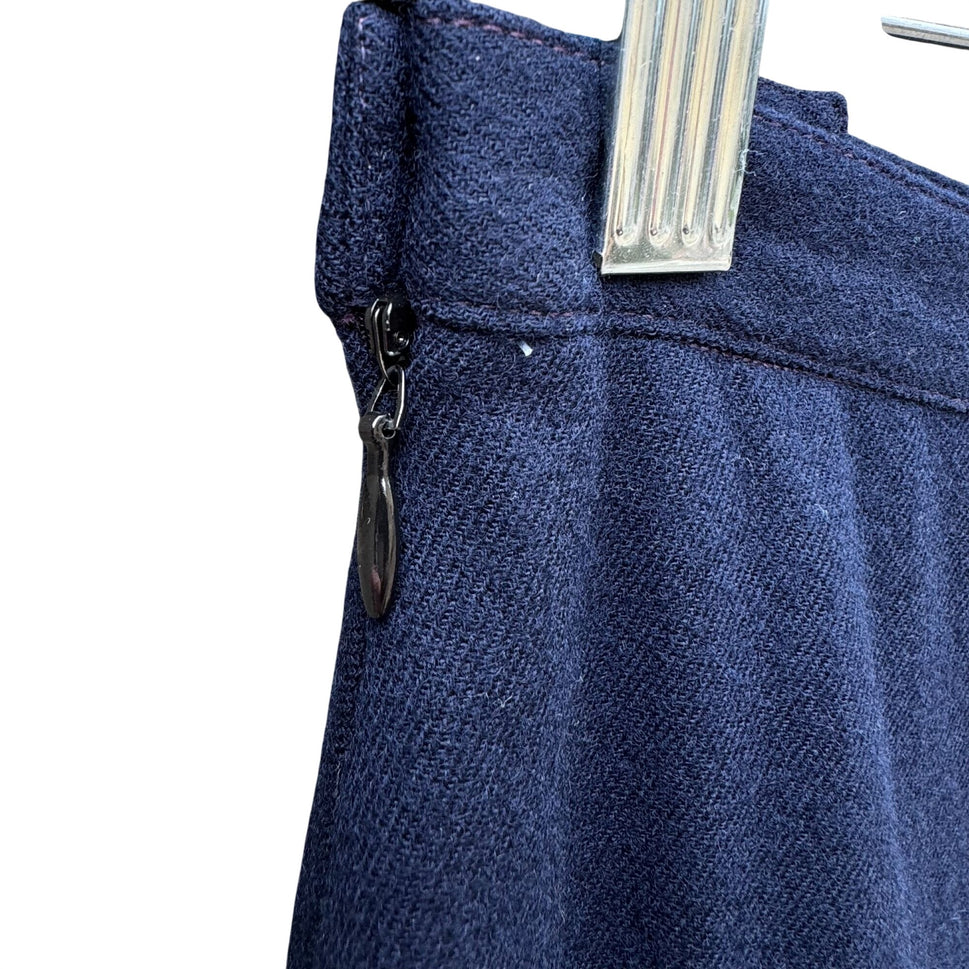 Jones New York Vintage Womens Navy Pleated Wool Cheerleader Mini Skirt Size 12