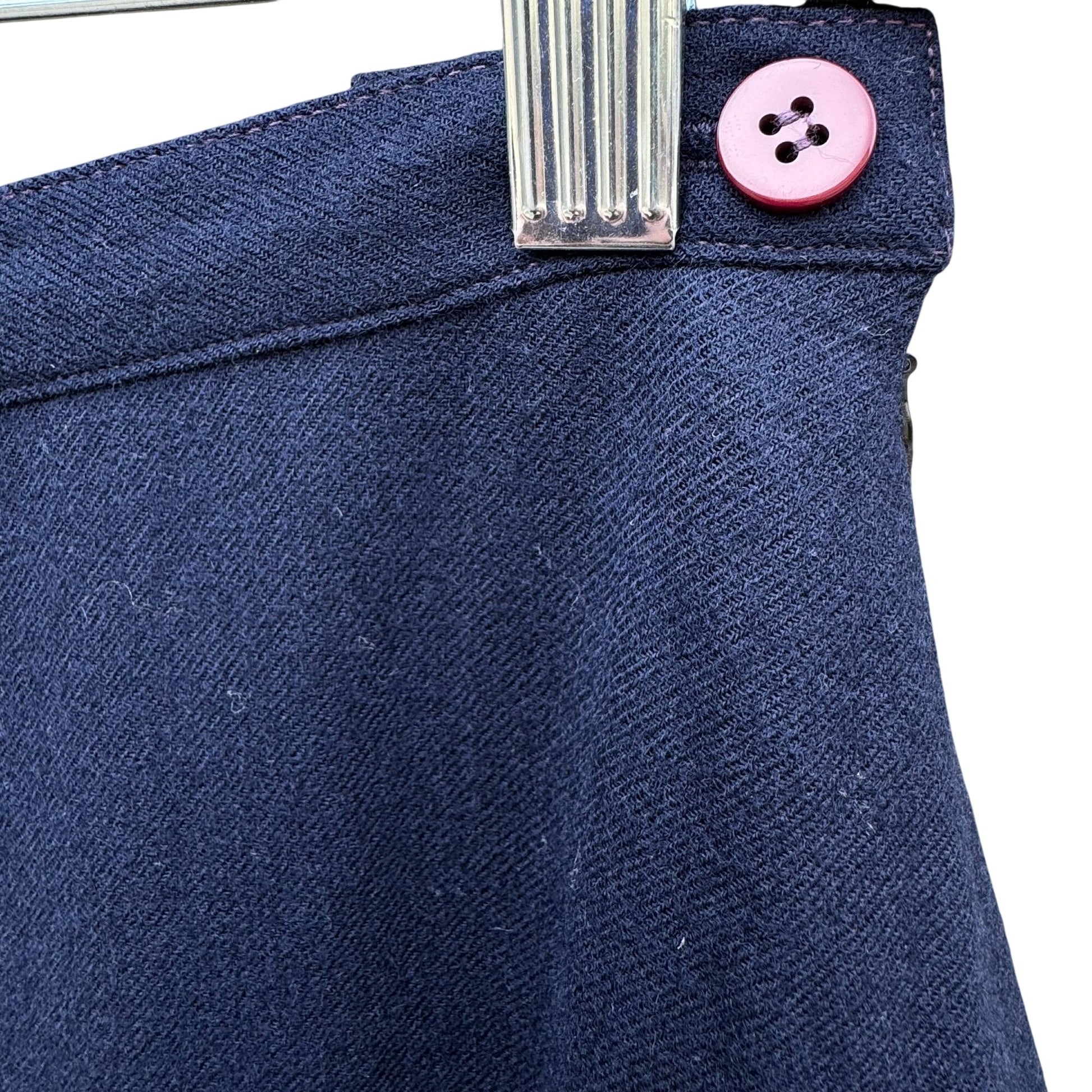 Jones New York Vintage Womens Navy Pleated Wool Cheerleader Mini Skirt Size 12