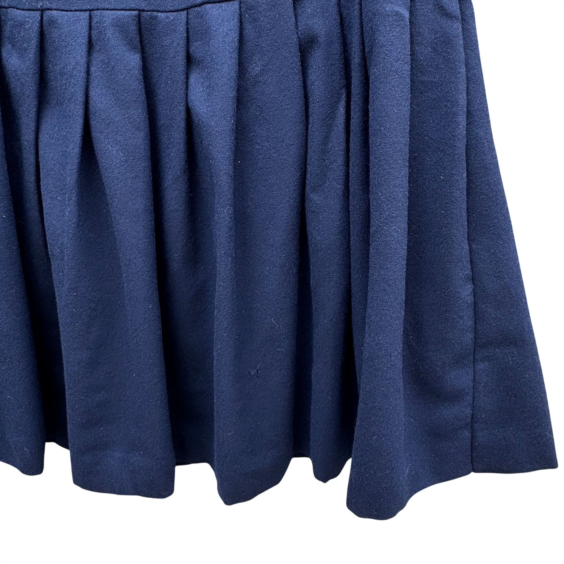 Jones New York Vintage Womens Navy Pleated Wool Cheerleader Mini Skirt Size 12