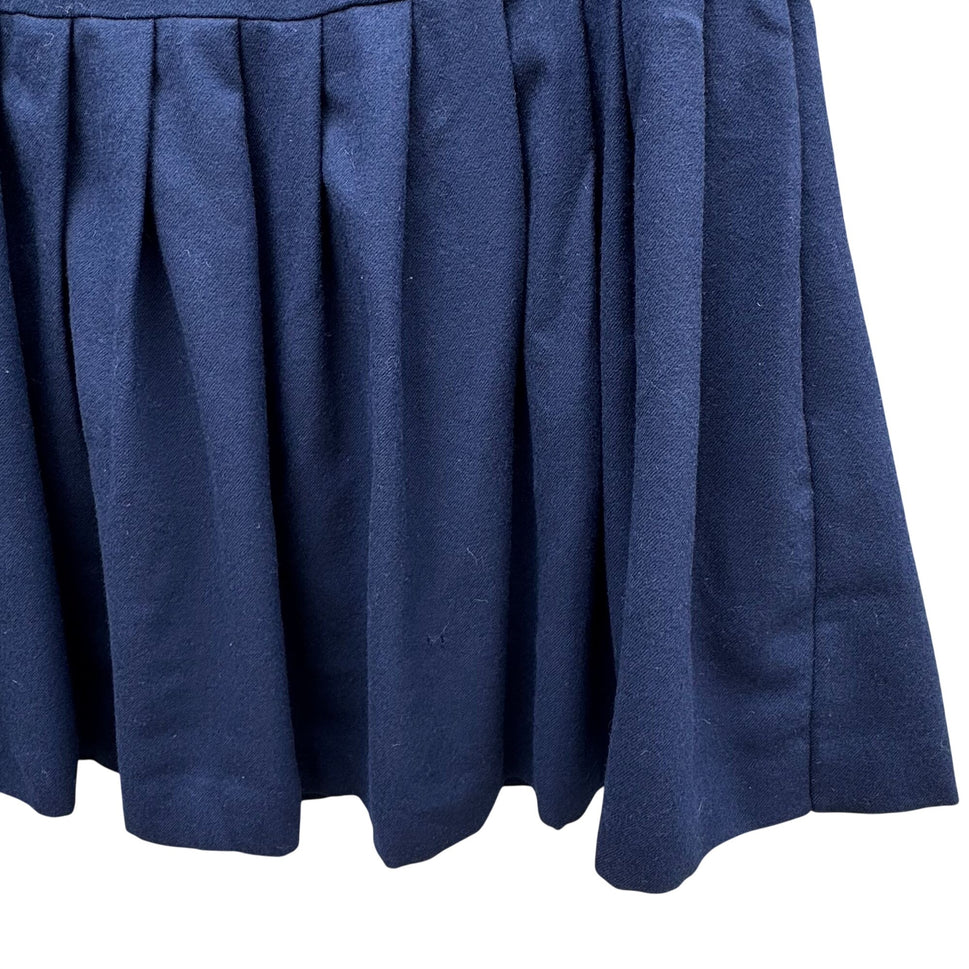 Jones New York Vintage Womens Navy Pleated Wool Cheerleader Mini Skirt Size 12