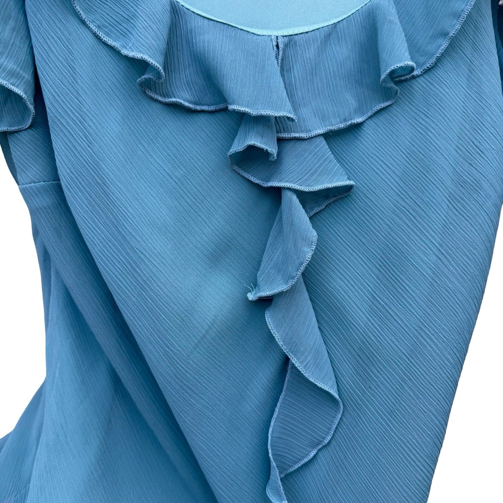BIYAYCDA Y2K Fairy Ruffle Plissé Flutter Sleeve Blouse XL Romantic Whimsigoth