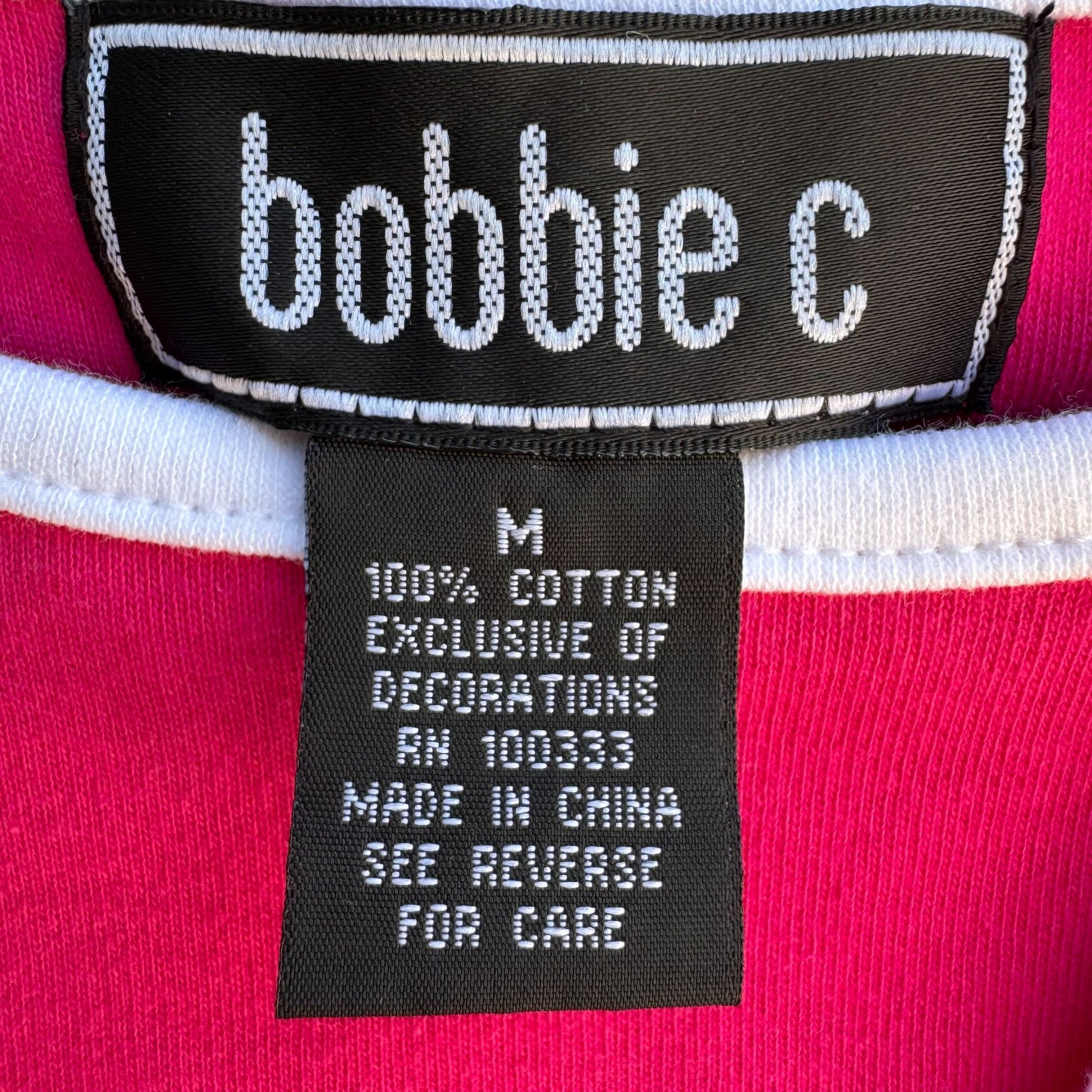 Bobbie C Womens Pink Sleeveless White Trim Flower Detail Top New With Tags M