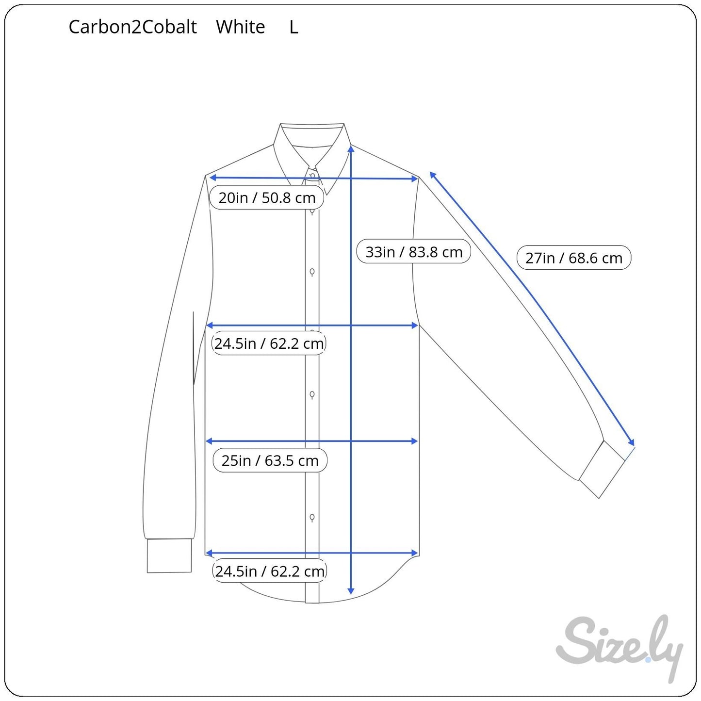 Carbon2Cobalt Mens White Long Sleeve Button-Up All Cotton Classic Dress Shirt L