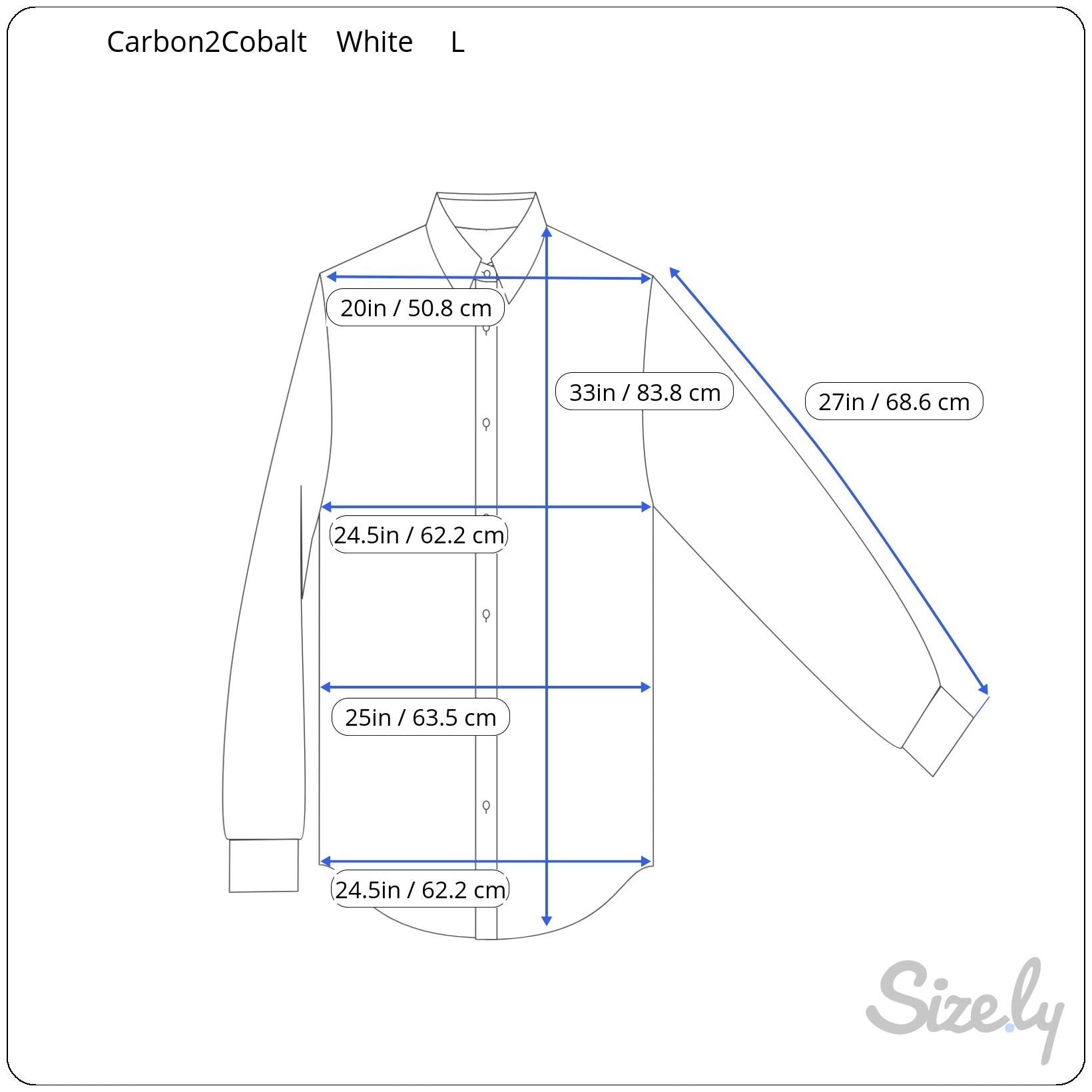 Carbon2Cobalt Mens White Long Sleeve Button-Up All Cotton Classic Dress Shirt L