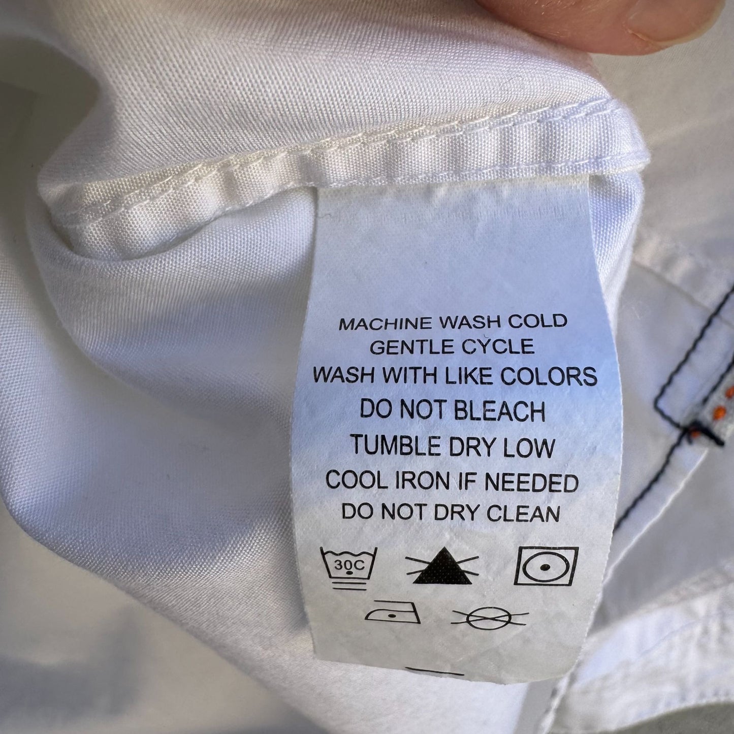 Carbon2Cobalt Mens White Long Sleeve Button-Up All Cotton Classic Dress Shirt L