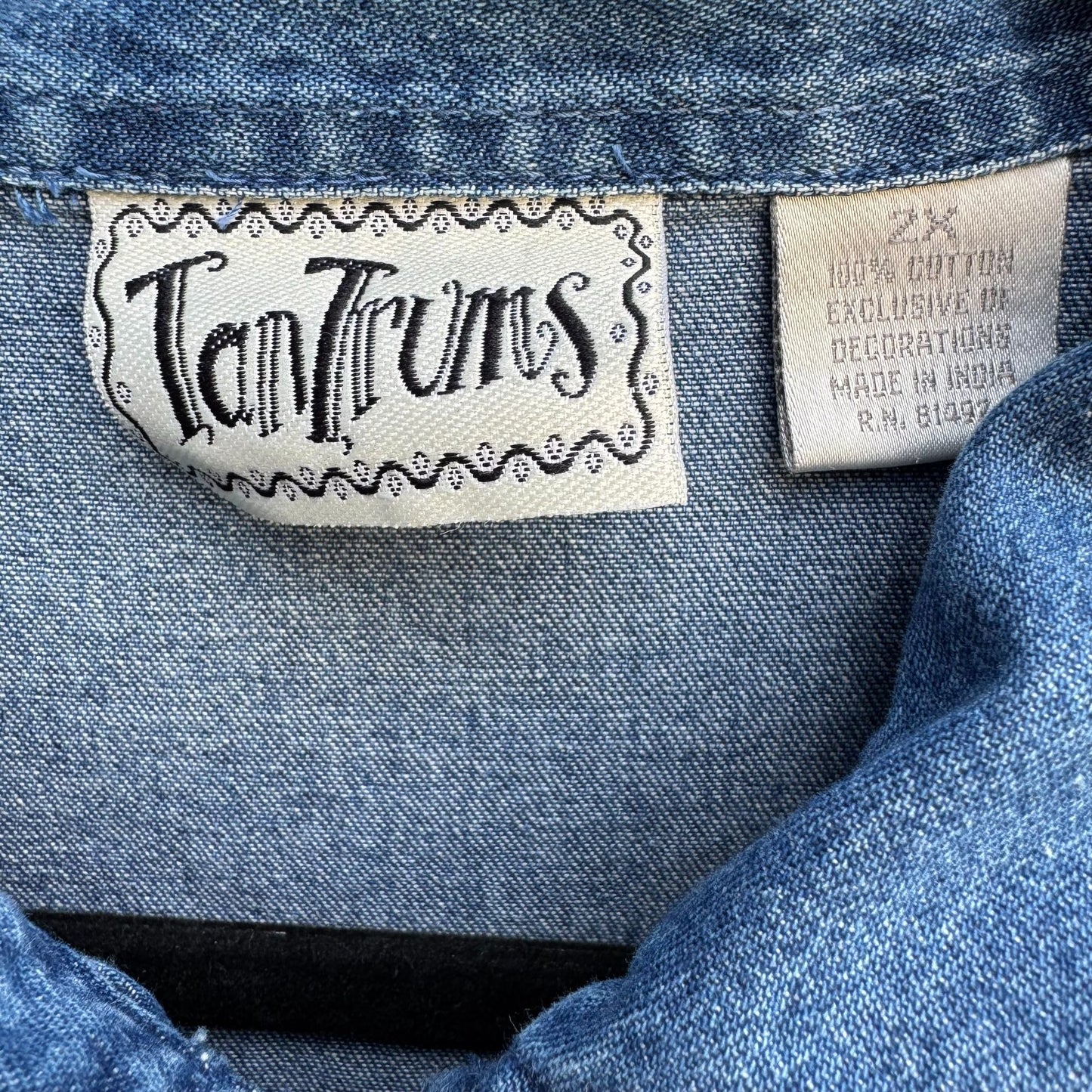 Tantrums Vintage 80s Womens Floral Embroidery Beadwork Zip Sleeveless Vest 2X