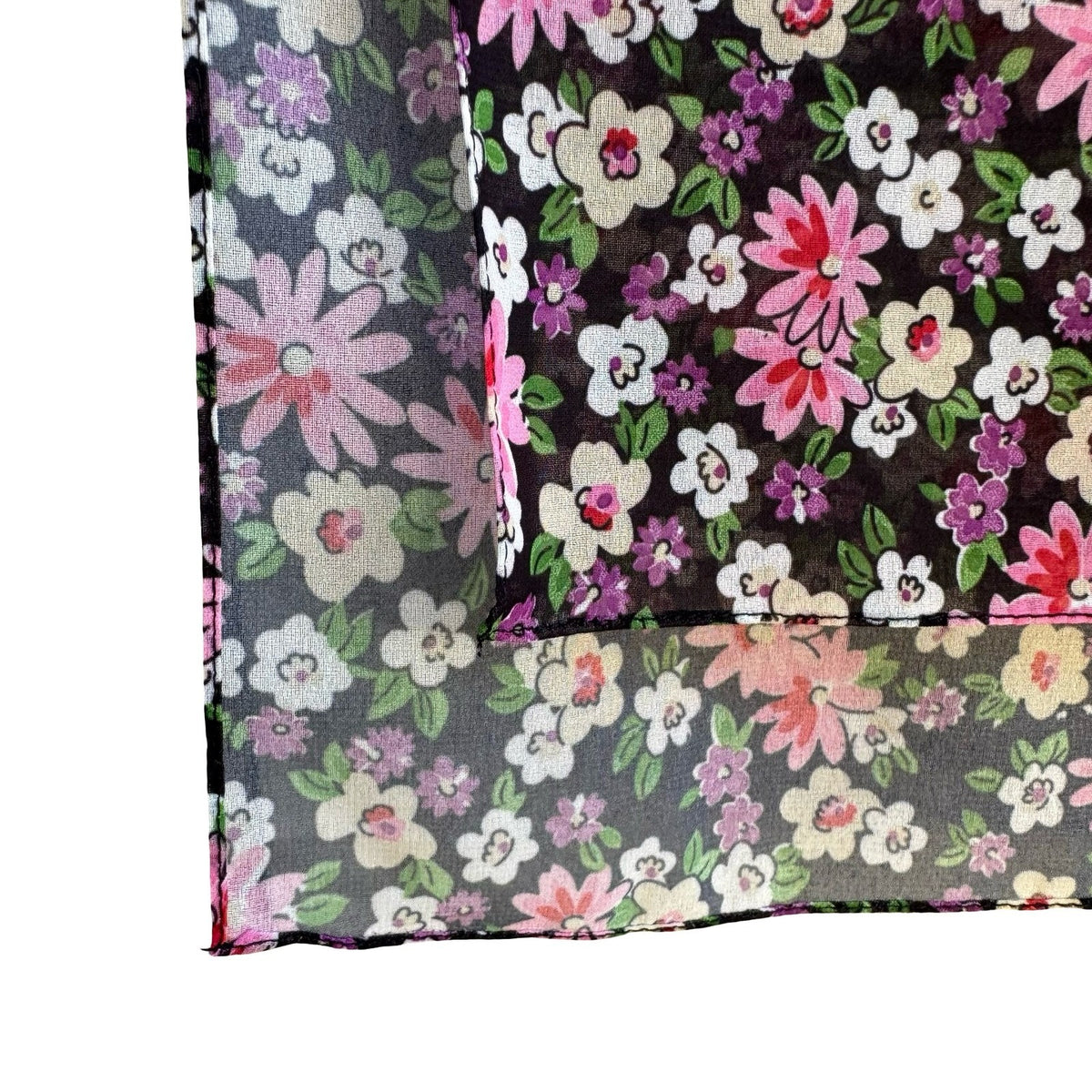 Villa Flora Italy Ditsy Floral Cottagecore Scarf Sheer Chiffon Rectangular NWT