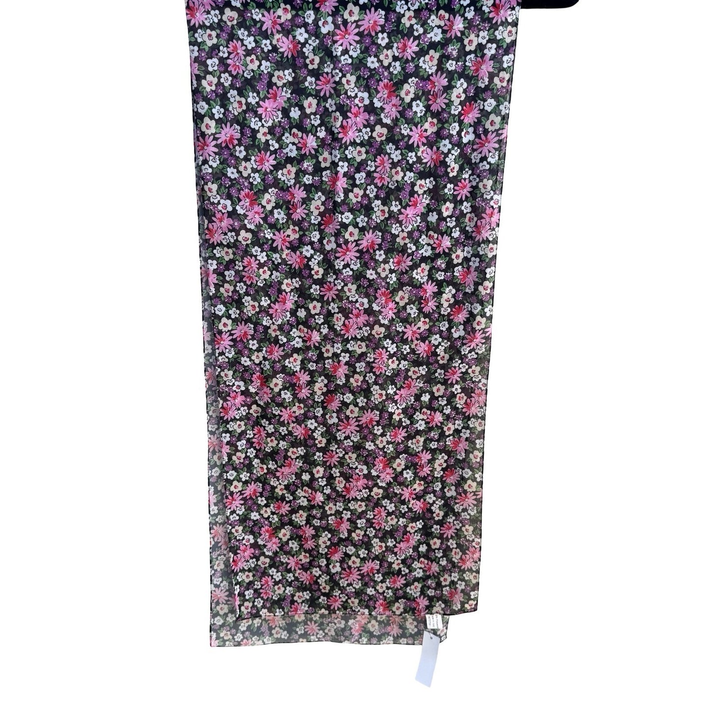 Villa Flora Italy Ditsy Floral Cottagecore Scarf Sheer Chiffon Rectangular NWT