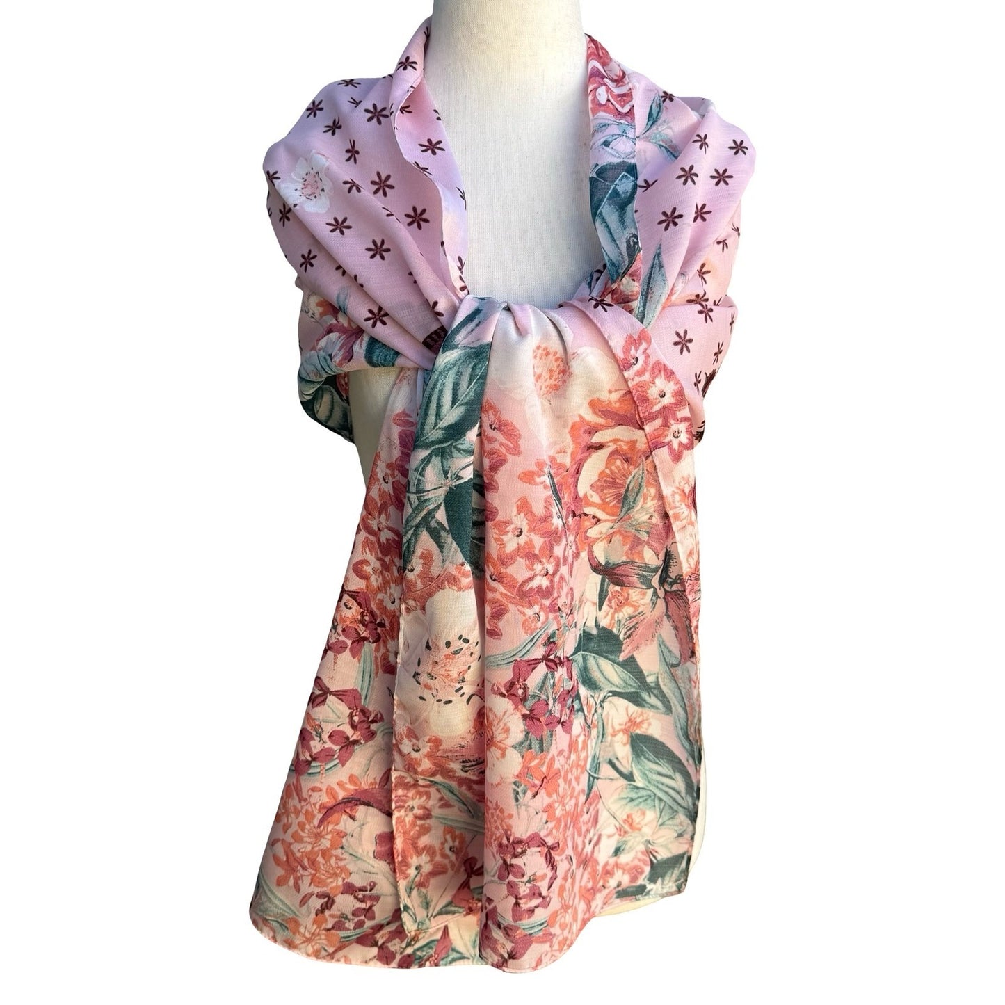 Vince Camuto Cottagecore Soft Girl Romantic Garden Floral Wrap Scarf Shawl NWT
