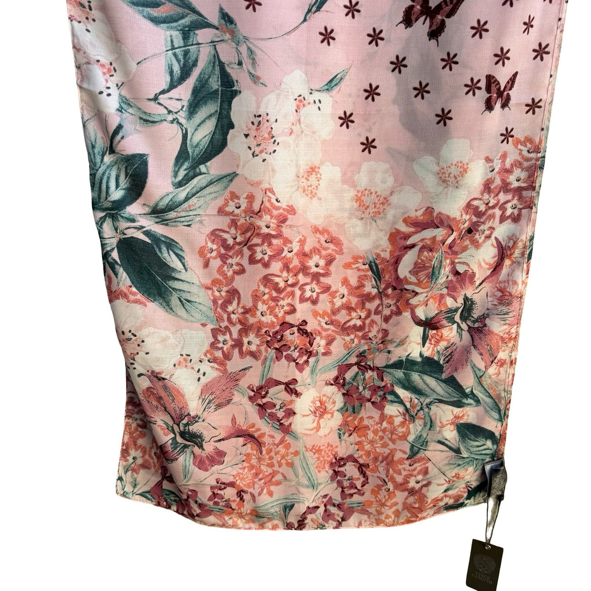Vince Camuto Cottagecore Soft Girl Romantic Garden Floral Wrap Scarf Shawl NWT