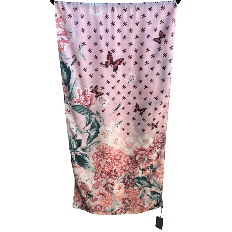 Vince Camuto Cottagecore Soft Girl Romantic Garden Floral Wrap Scarf Shawl NWT