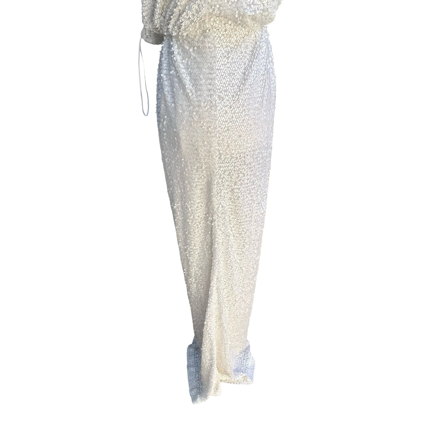 Trina Turk Glam Sequin Halter Bridal Wedding Formal Gala Maxi Dress Gown Party S