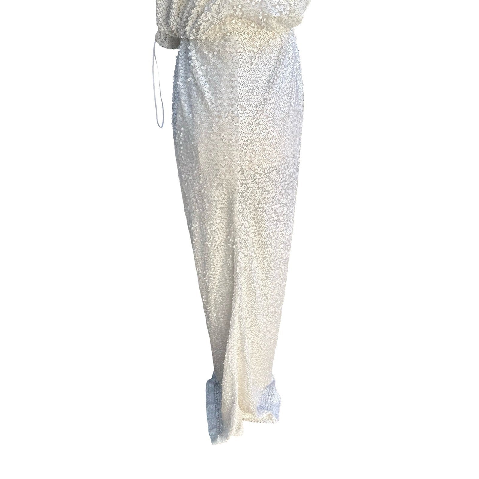 Trina Turk Glam Sequin Halter Bridal Wedding Formal Gala Maxi Dress Gown Party S