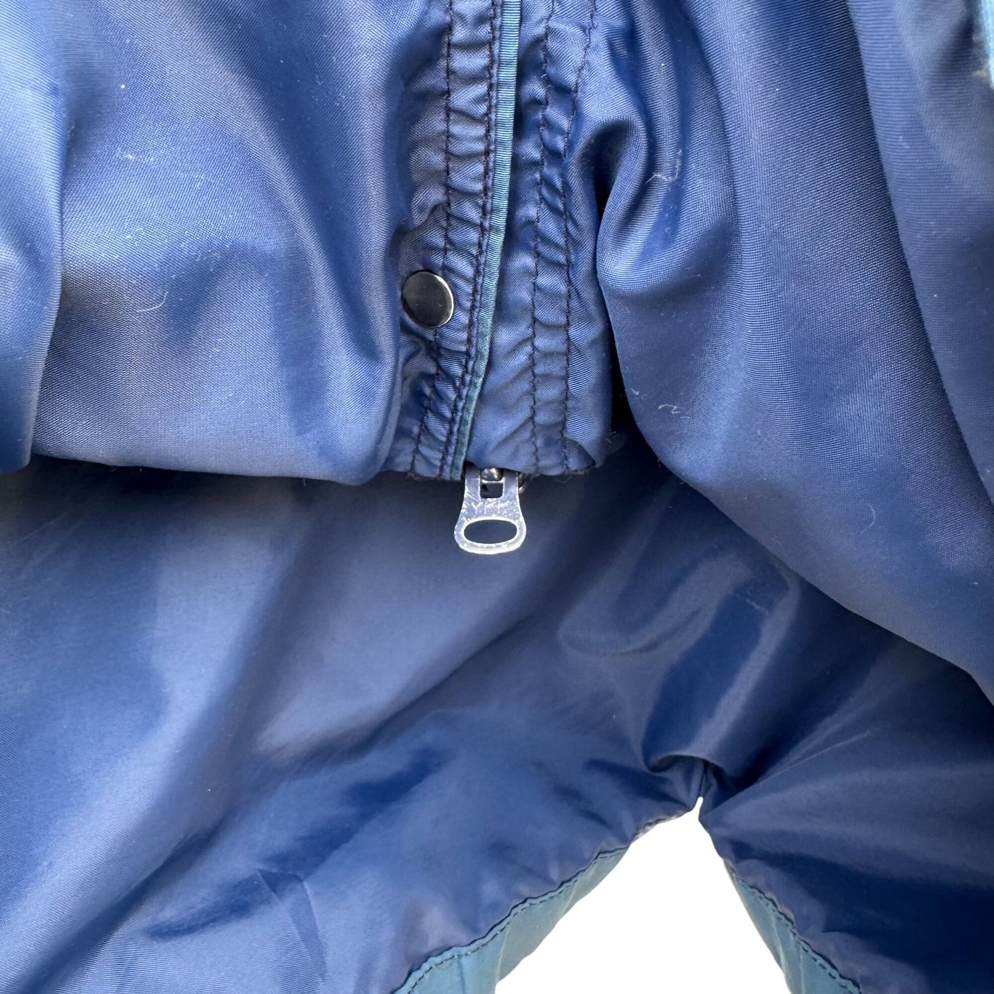 Teton Woolrich Blue Vintage Wool Blend Hooded Parka Jacket Plaid Lining Mens L