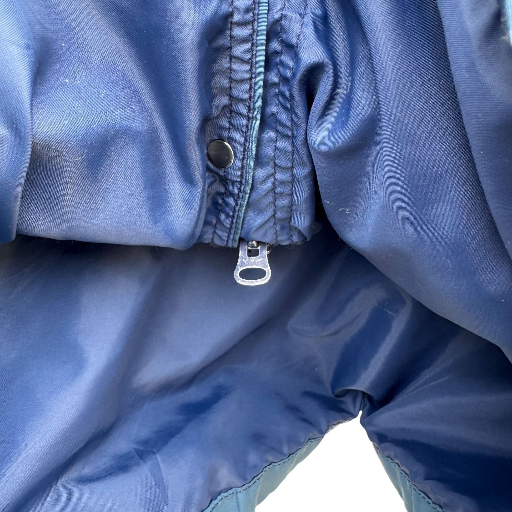Teton Woolrich Blue Vintage Wool Blend Hooded Parka Jacket Plaid Lining Mens L