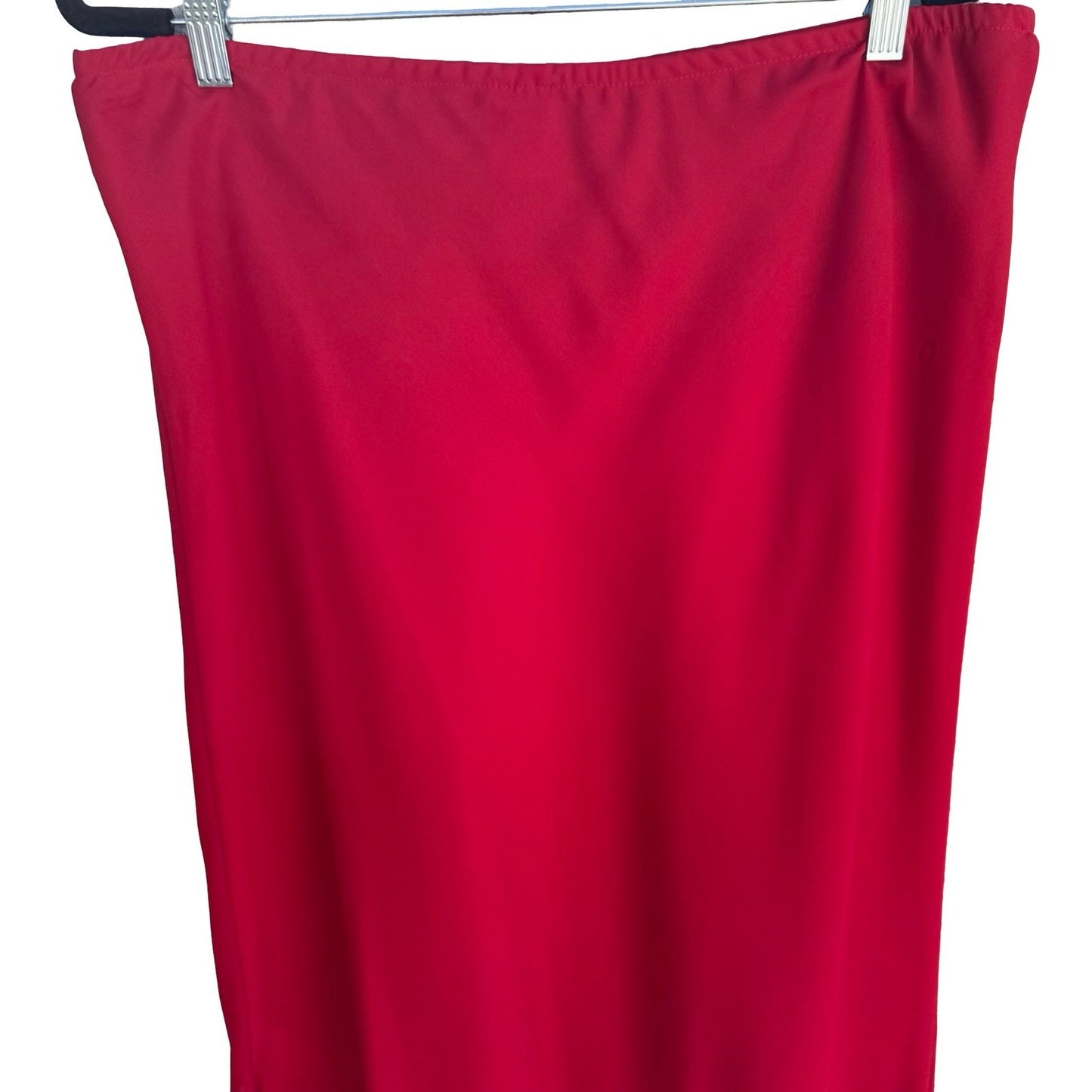 Jessica Howard Flowy Handkerchief Hem Layered Midi Cocktail Skirt Red Womens 12