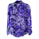 Switch Graver Studio Womens Purple Floral Button-Up Semi Sheer Long Sleeve Boho Blouse S 2 image