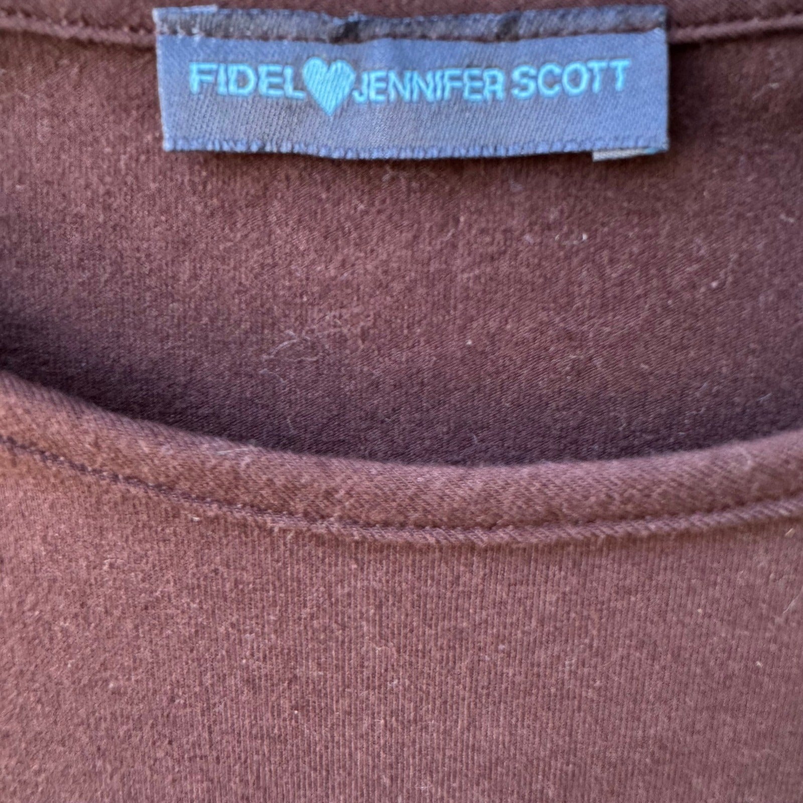 Fidel Jennifer Scott Y2K Coquette Balletcore Heart Patch Baby Tee Shirt Brown S