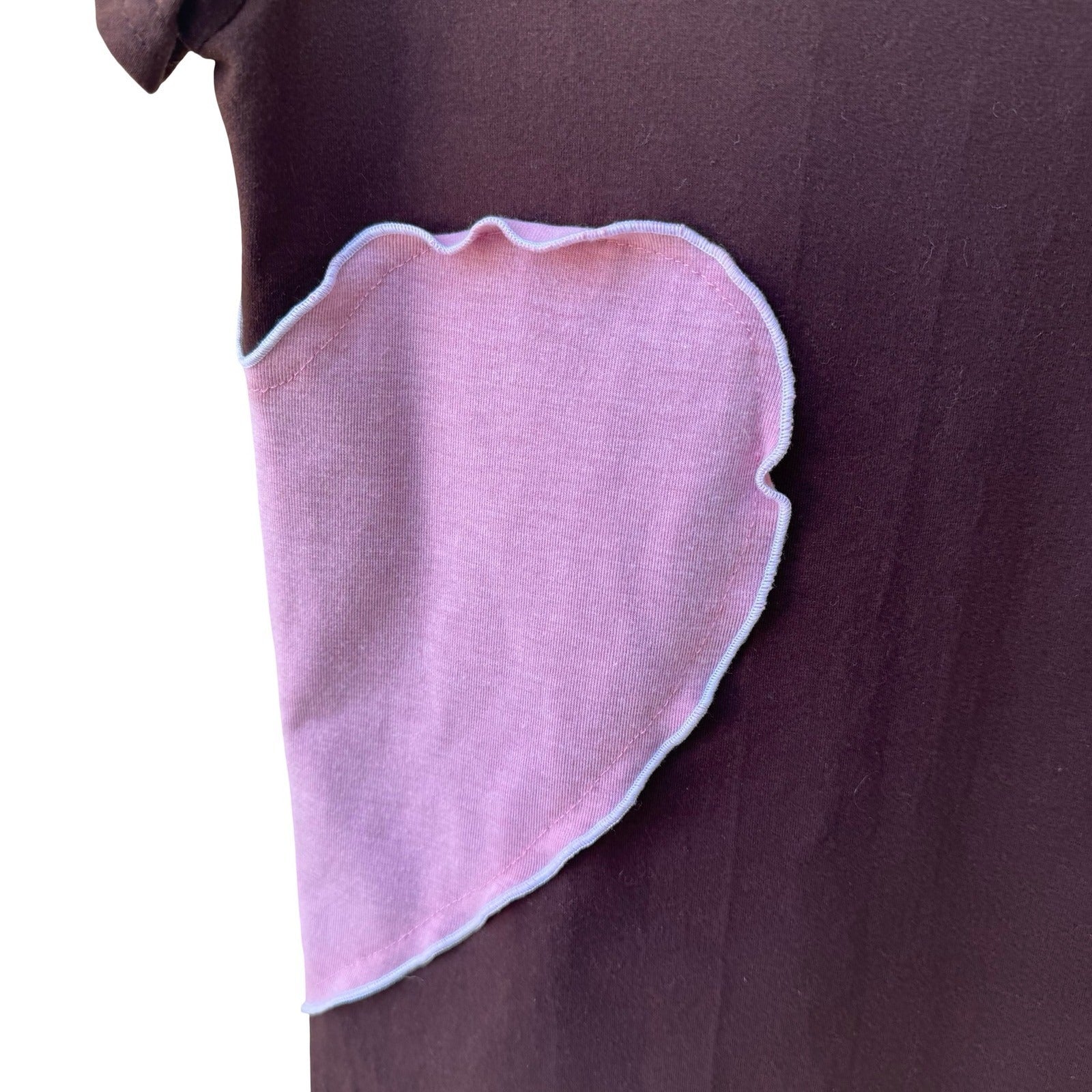 Fidel Jennifer Scott Y2K Coquette Balletcore Heart Patch Baby Tee Shirt Brown S