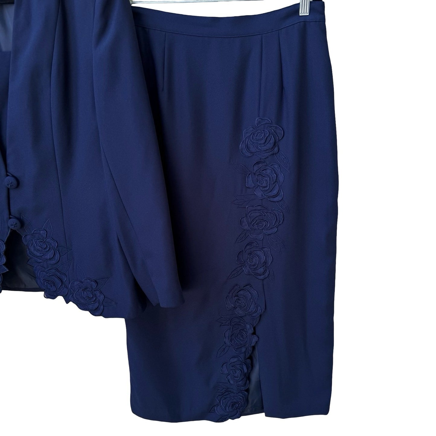 St Anthony Evening Formal Wedding Mother Of The Bride Skirt Suit Floral Applique