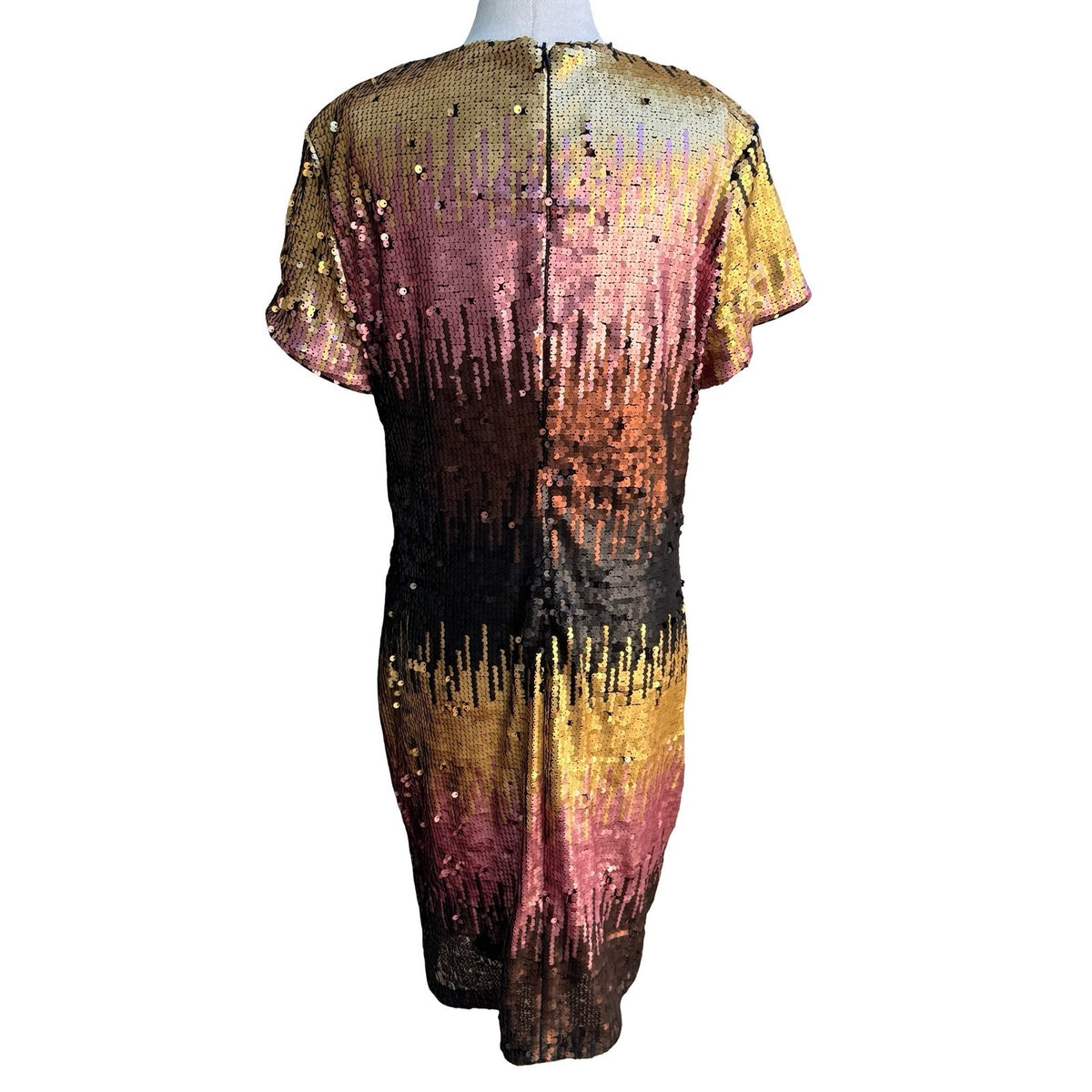 Marc Bouwer Sequin Ombre Glam Sparkle Gala Disco Mermaidcore Sheath Party Dress