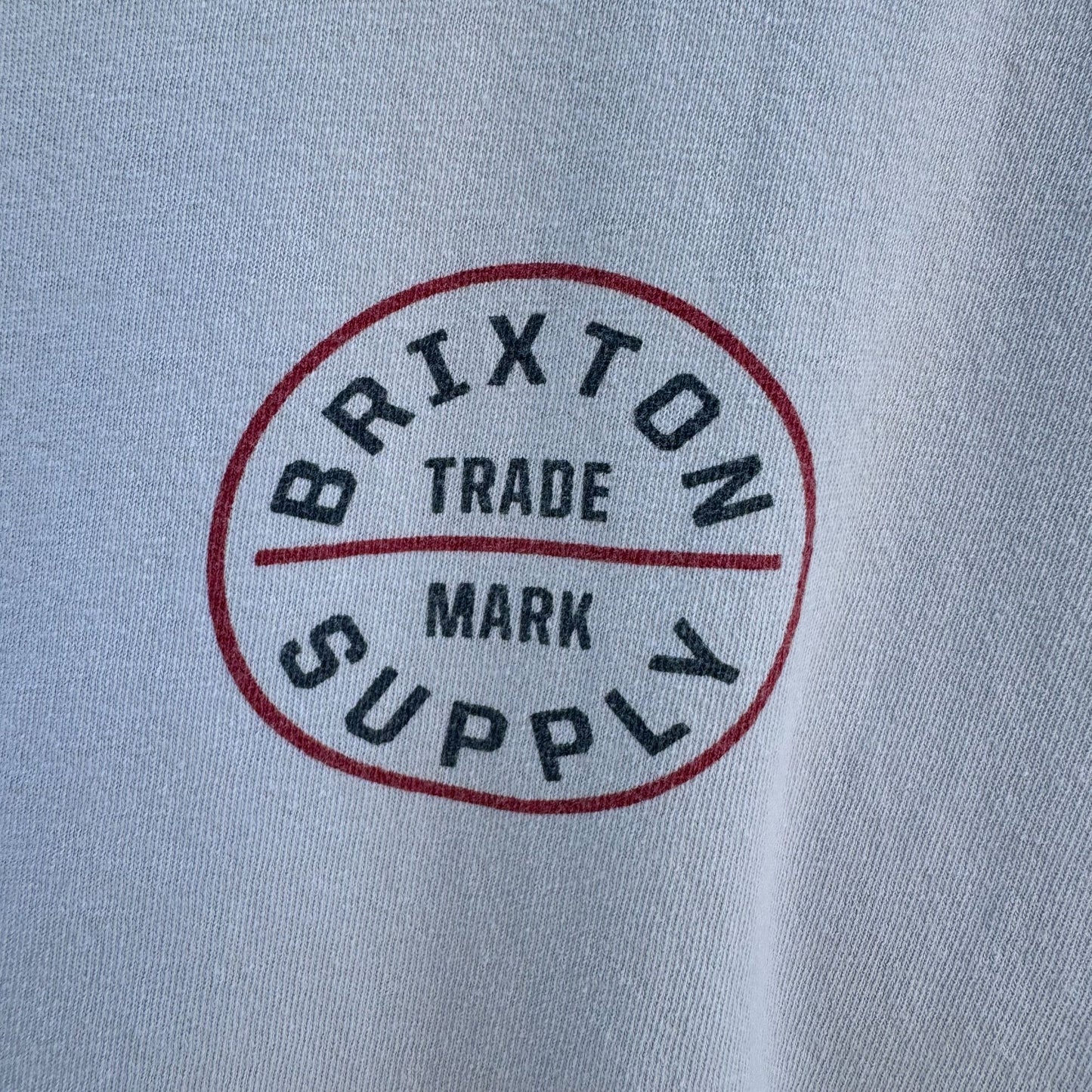 Brixton Trademark Supply Men's Blue Graphic Print Short Sleeve Crew Neck Tee Med