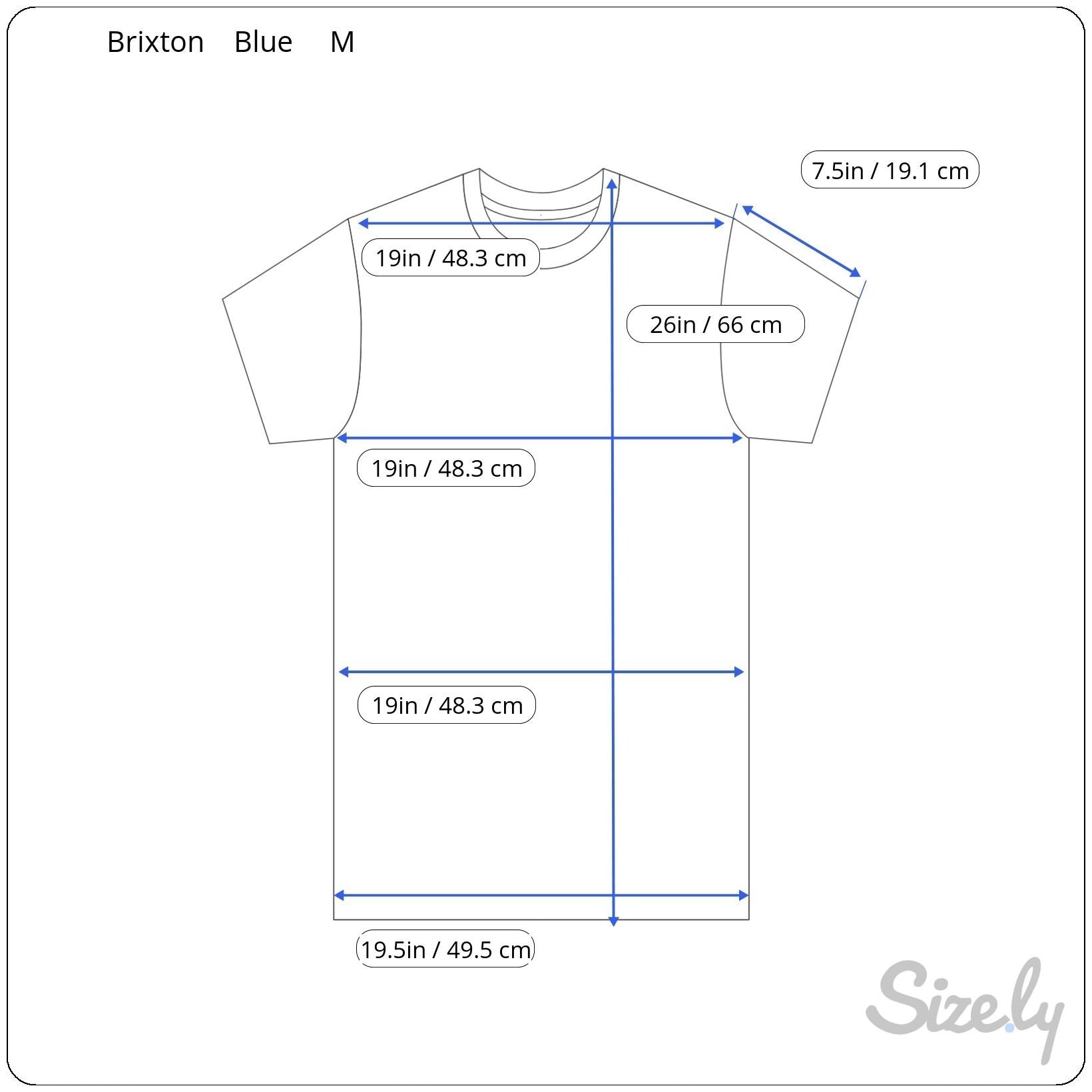 Brixton Trademark Supply Men's Blue Graphic Print Short Sleeve Crew Neck Tee Med