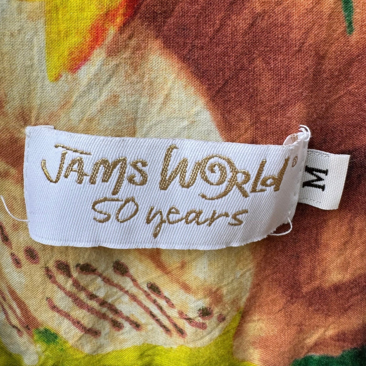 Jams World Florabunda Floral Tropical Aloha Camp Shirt Island Resortwear Beach M
