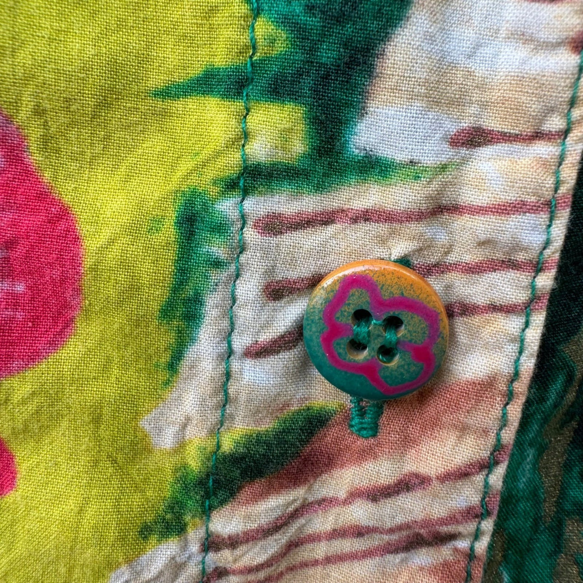 Jams World Florabunda Floral Tropical Aloha Camp Shirt Island Resortwear Beach M