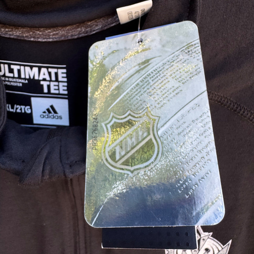 Adidas NHL Los Angeles Kings Hockey Mens Ultimate Tee Black Half-Zip Pullover 2XL